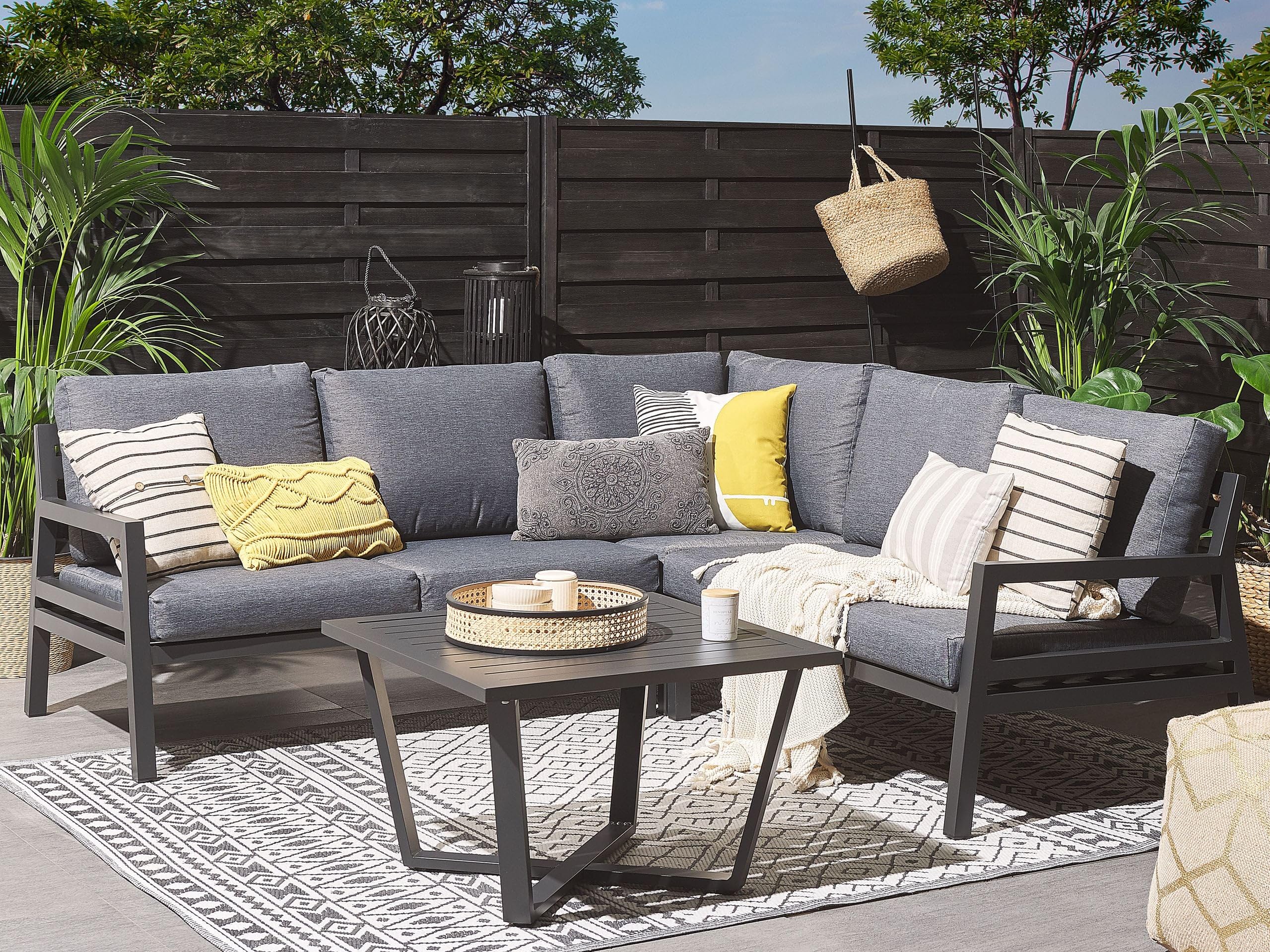 beliani-vizzini-lounge-set-ecksofa-dunkelgrau-5-sitzer image 2