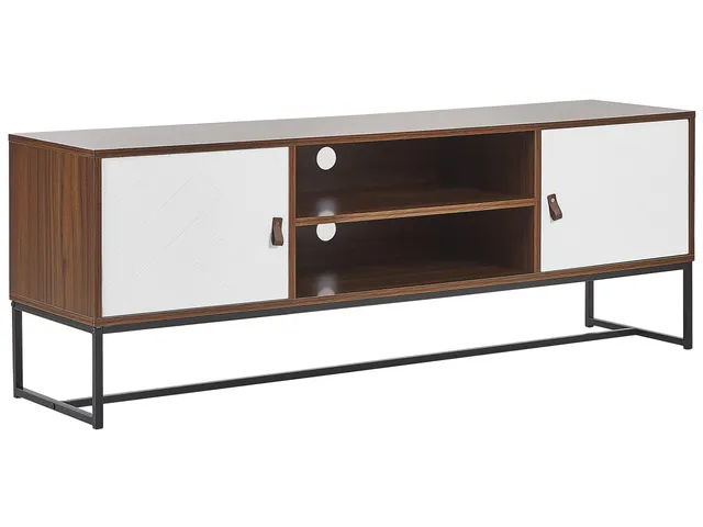 beliani-nueva-lowboard-tv-m-bel-dunkel-holz-wei-2-t-ren image 1