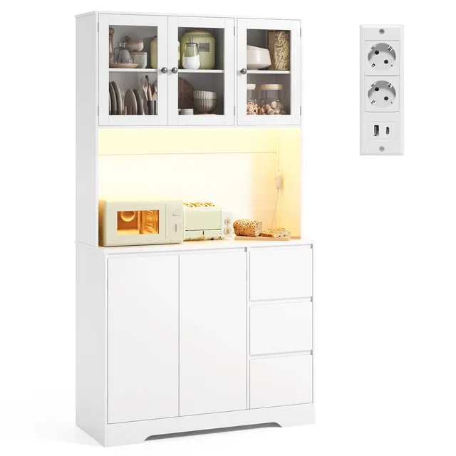 bealife-ap121-k-chenschrank-wei-100cm-mit-led-und-ladestation image 1
