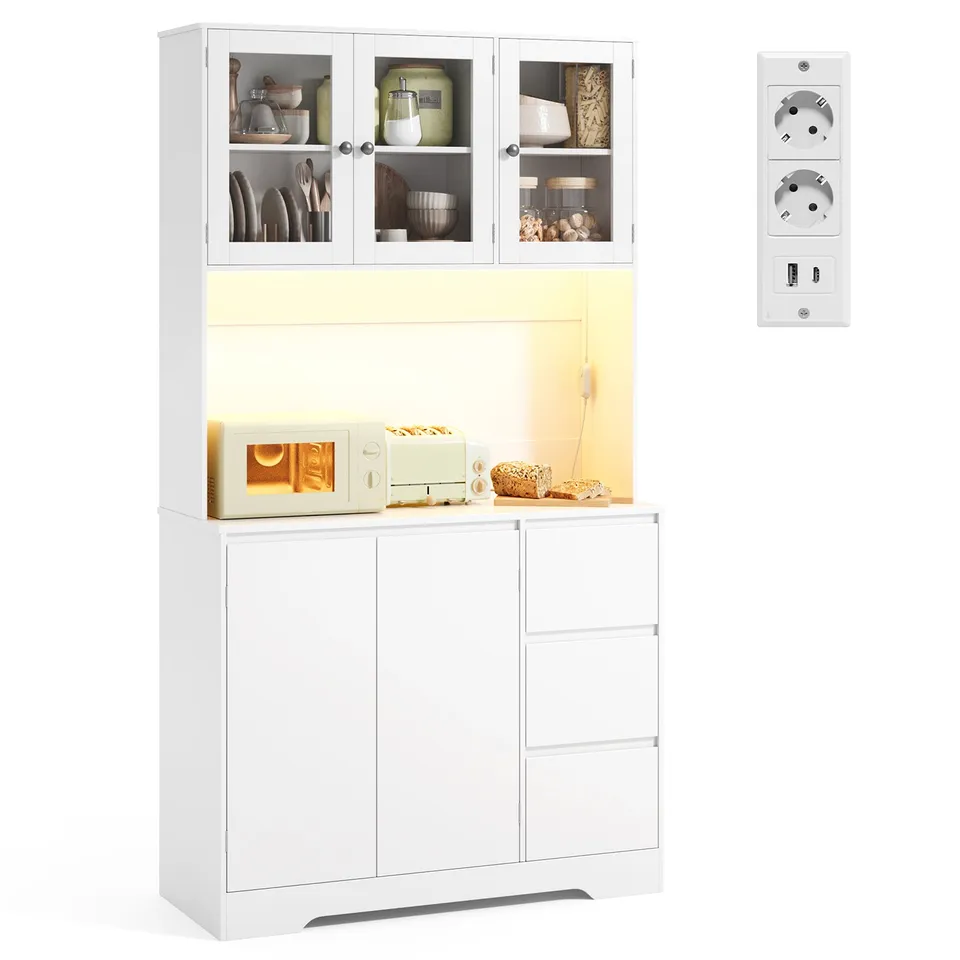 bealife-ap121-k-chenschrank-wei-100cm-mit-led-und-ladestation image 1