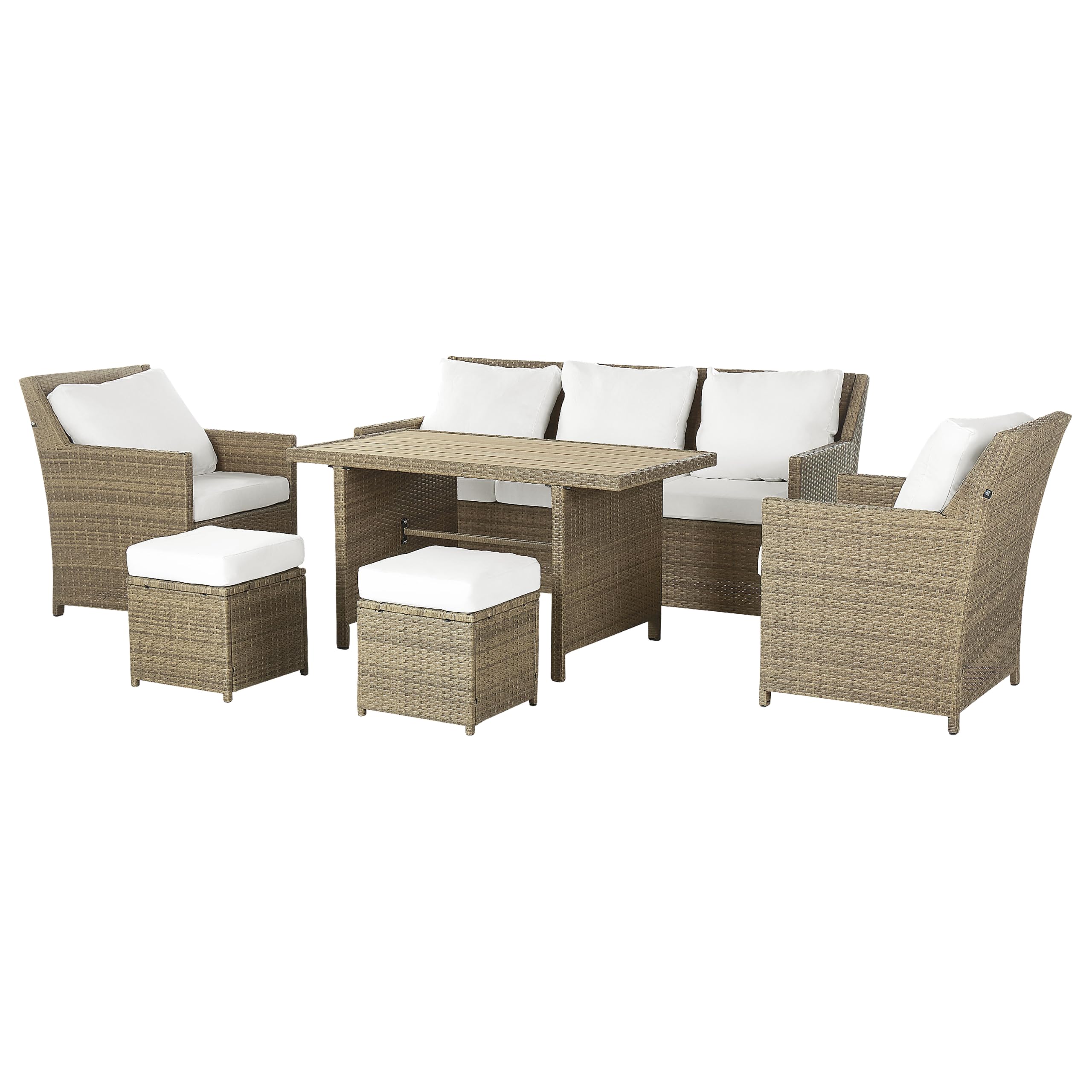 beliani-fonti-lounge-set-5-sitzer-braun-polyrattan-wei-e-kissen image 4