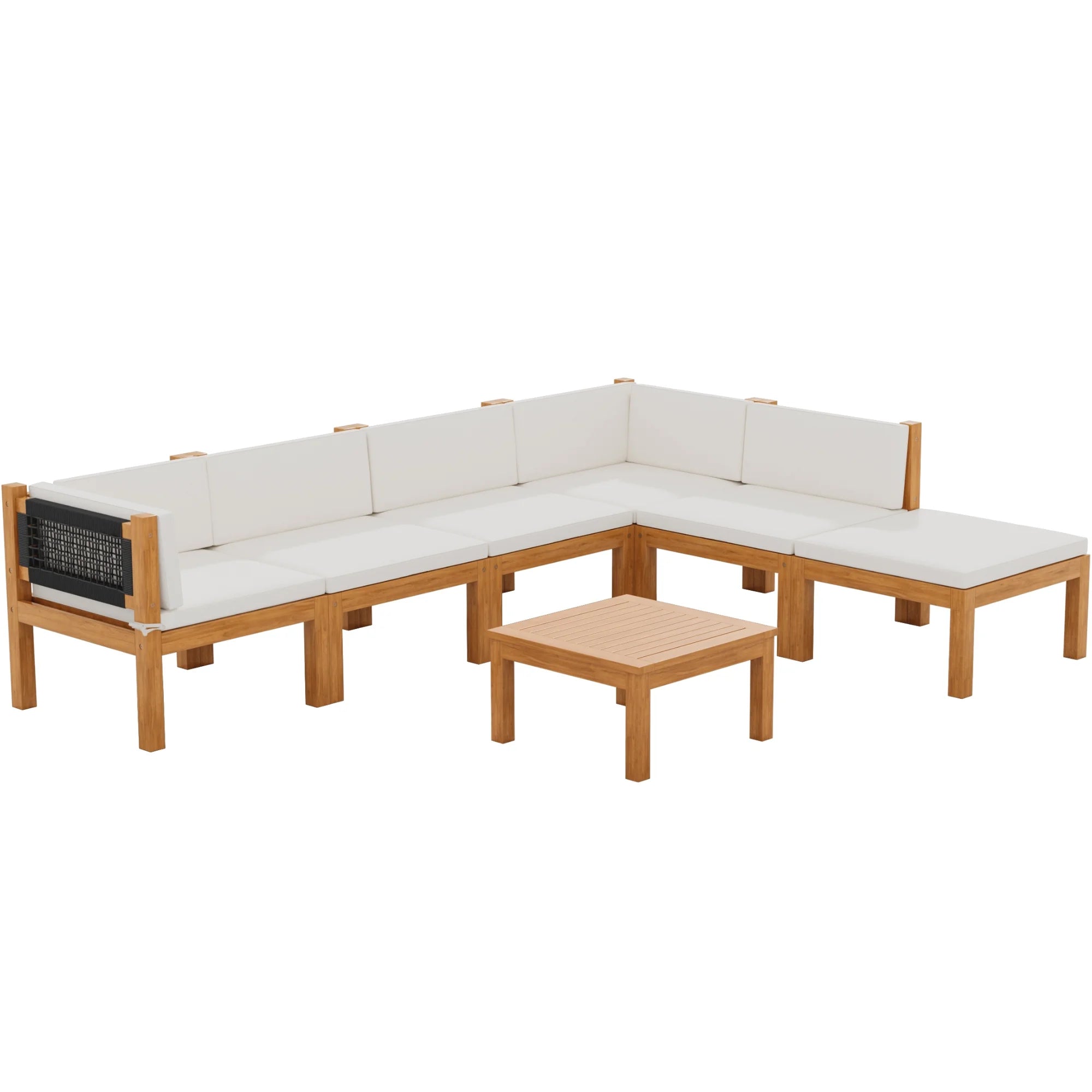 homall-patio-furniture-lounge-set-5-teilig-akazie-wei image 2