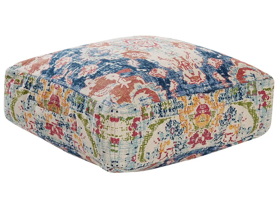 beliani-oued-pouf-baumwolle-bunt-50x50x20-mit-griff image 1
