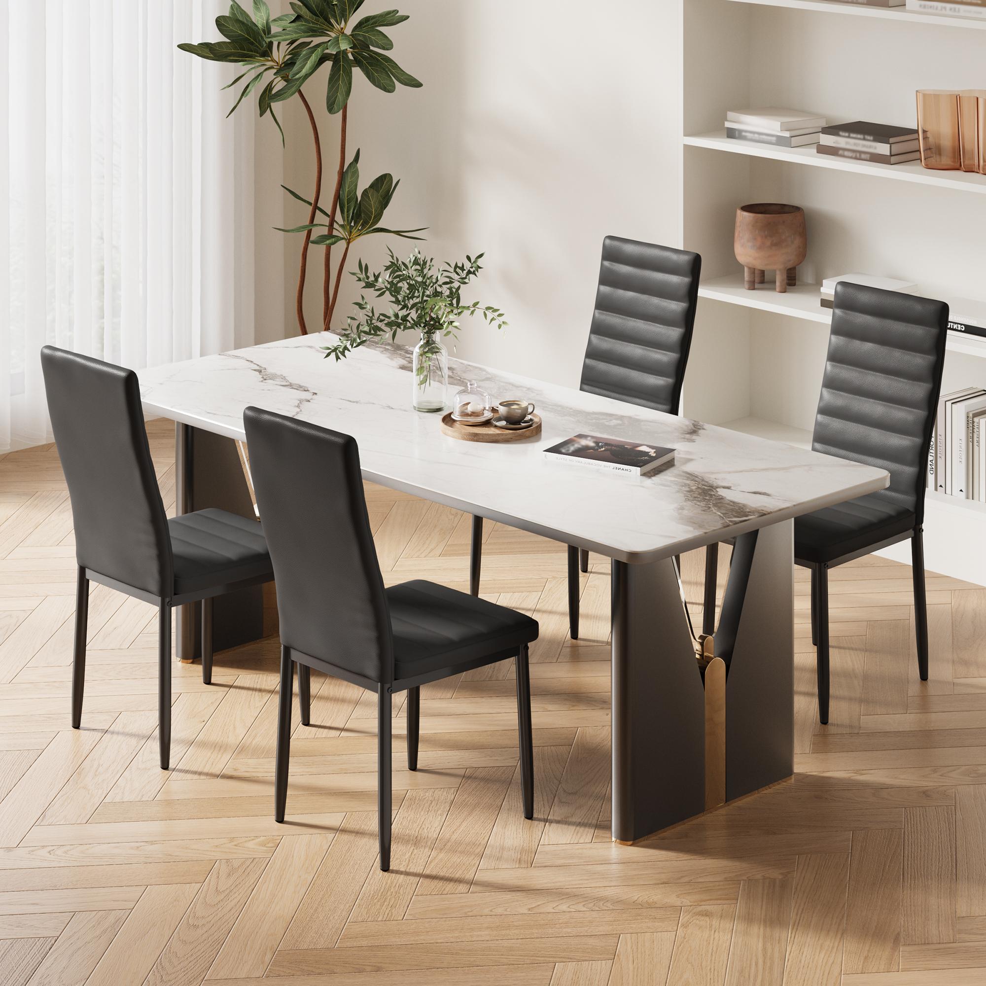 bealife-tb12-esszimmerst-hle-kunstleder-4er-schwarz-hohe-lehne image 2