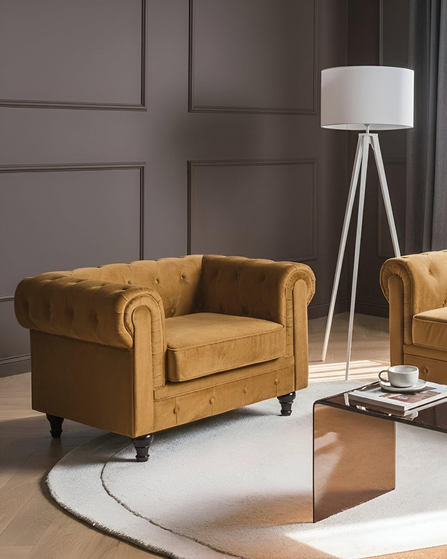 beliani-chesterfield-sessel-samt-senfgelb-englisch image 2