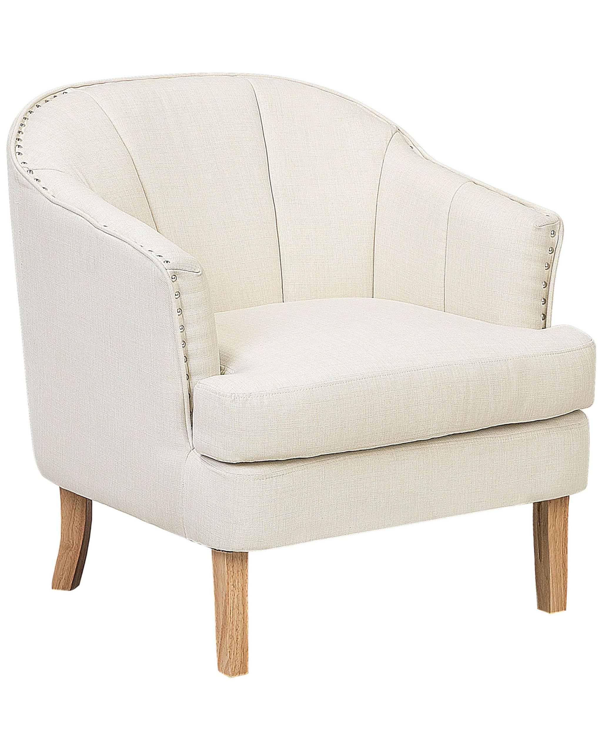 beliani-elverum-retro-sessel-beige-holzbeine-stoff image 1