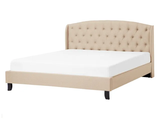 beliani-bordeaux-polsterbett-140x200-beige-leinenoptik image 1