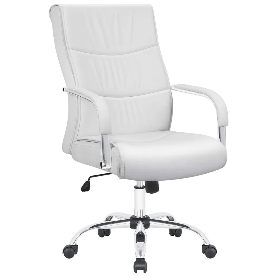 homall-office-leather-chair-chefsessel-braun-hochlehner image 1