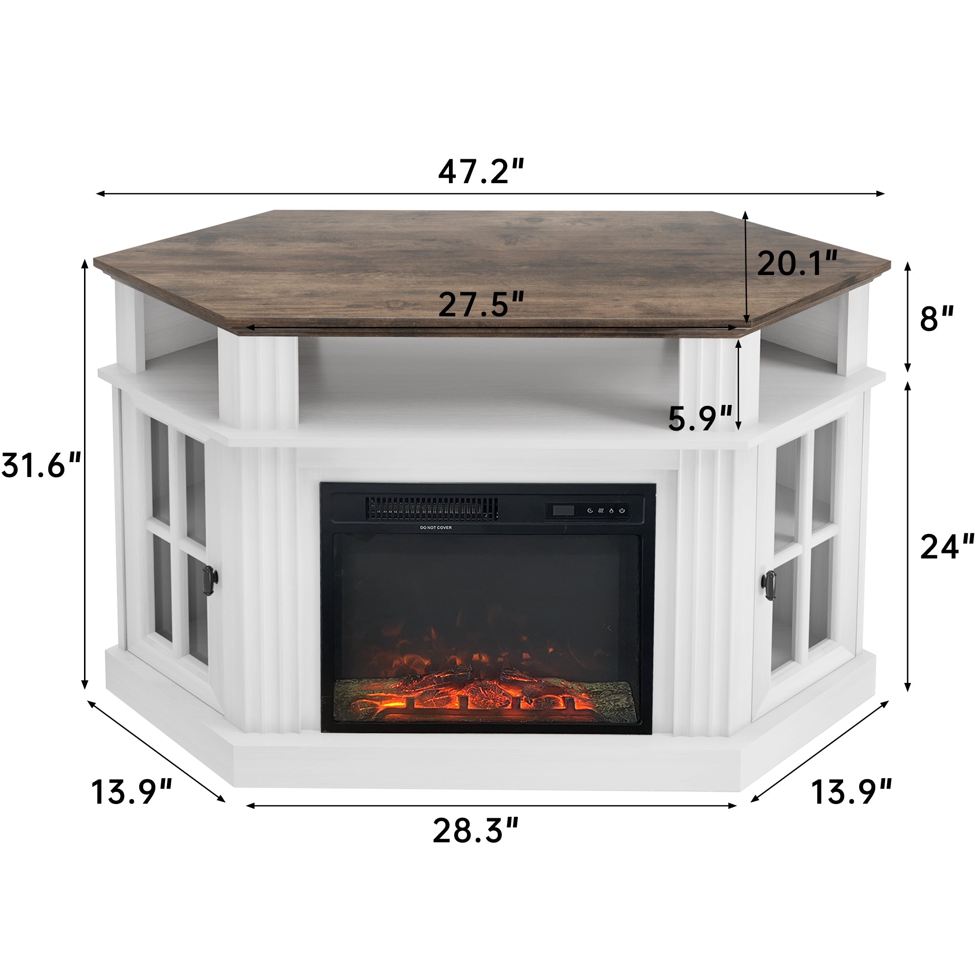 homall-tv-stand-eck-kamin-tv-schrank-braun-50-zoll image 7