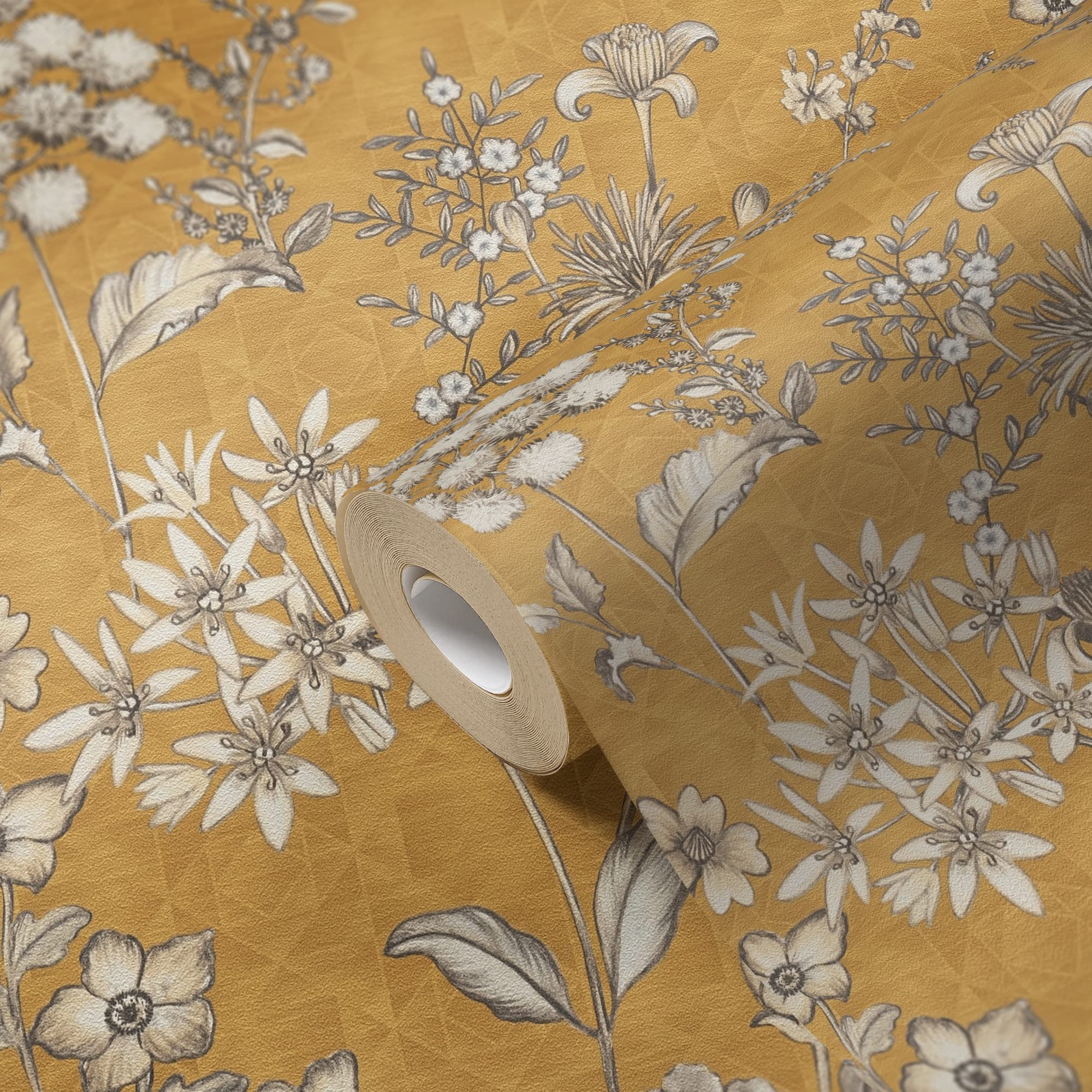 livingwalls-travel-styles-tapete-gelb-wei-floral-10-05m image 2