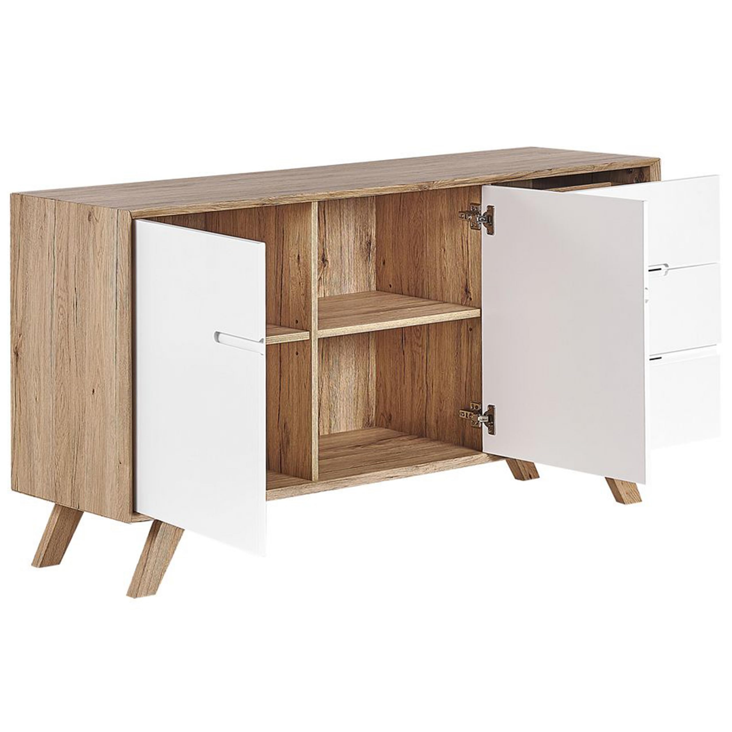 beliani-forester-sideboard-wei-holz-140cm-2-t-ren-3-schubl image 4