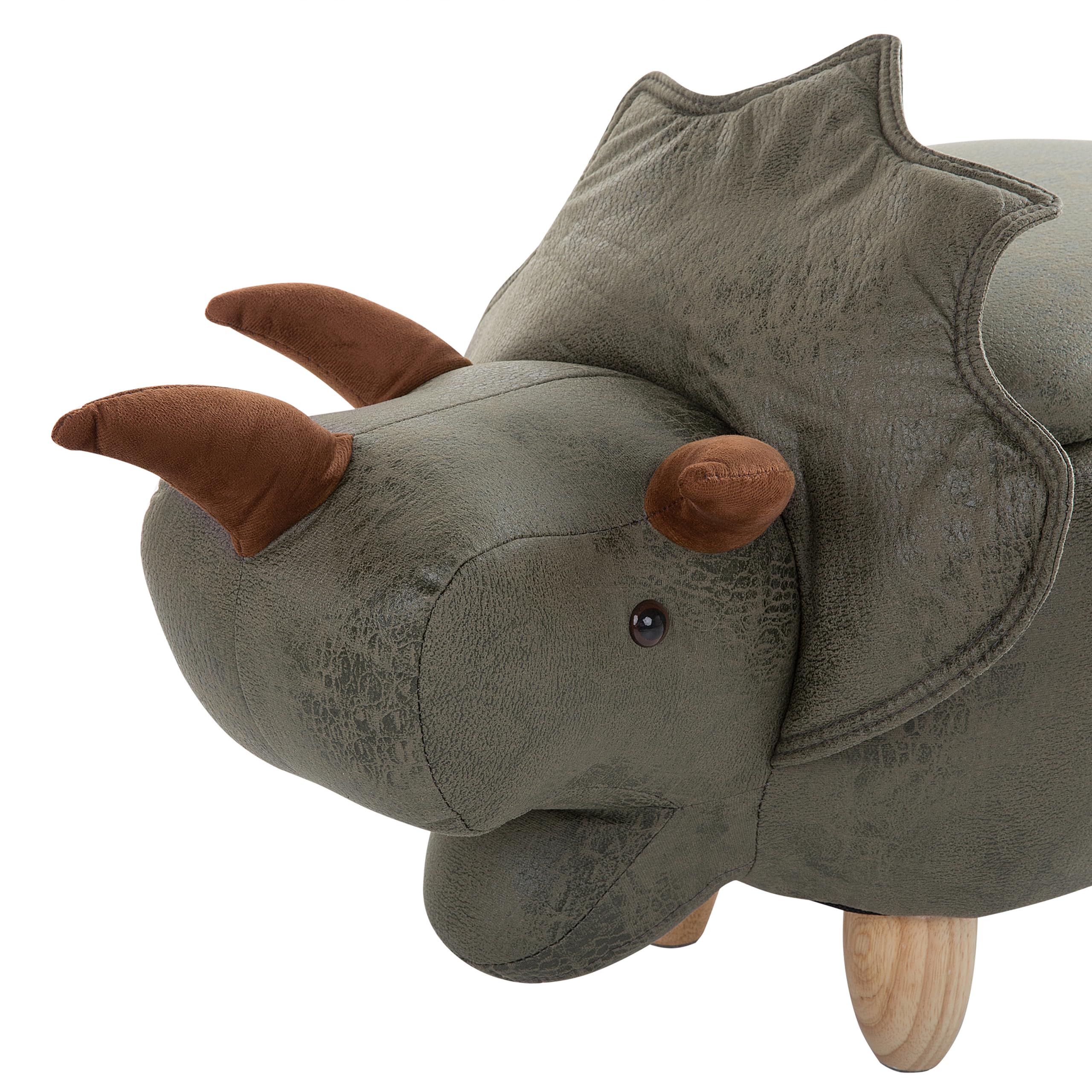 beliani-triceratops-dino-hocker-gr-n-kinder-holz image 7