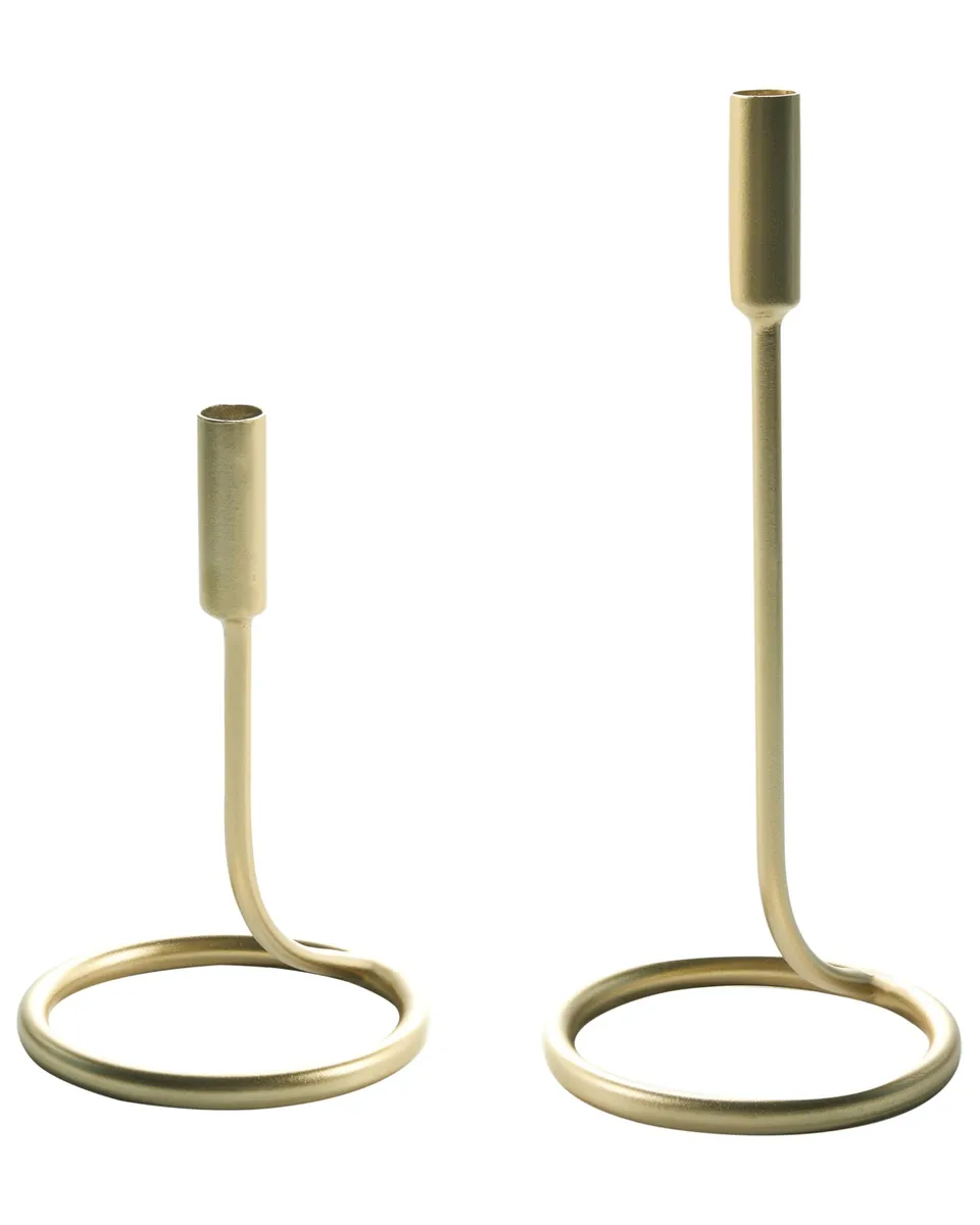 beliani-kerzenhalter-gold-metall-2er-set-19-28-cm-modern image 1
