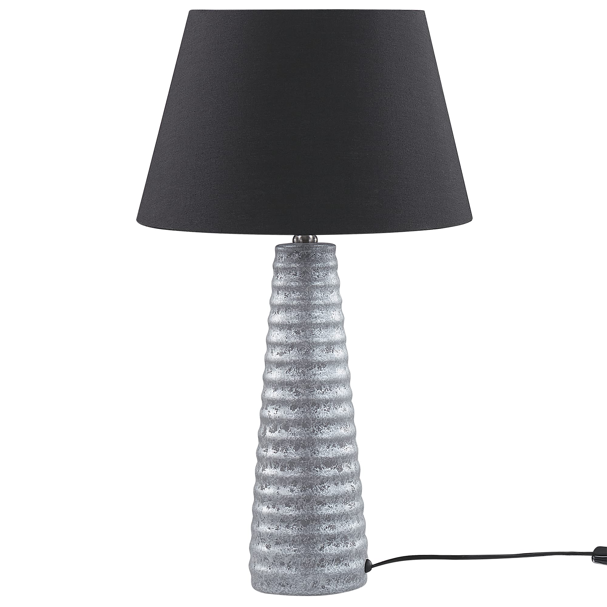 beliani-vilnia-tischlampe-silber-schwarz-keramik-mit-stoffschirm image 4