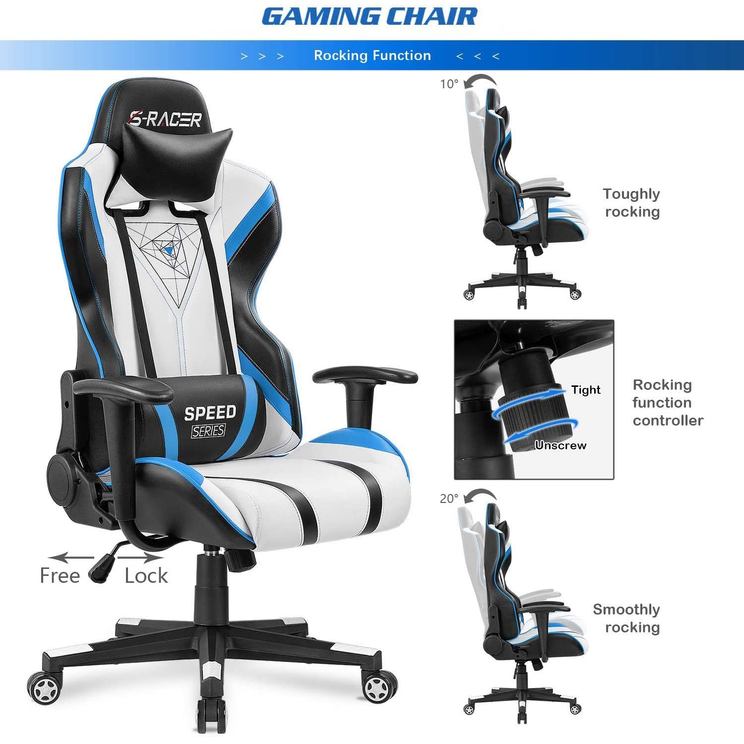 homall-gaming-chair-s-racer-racing-stuhl-blau-kunstleder image 5
