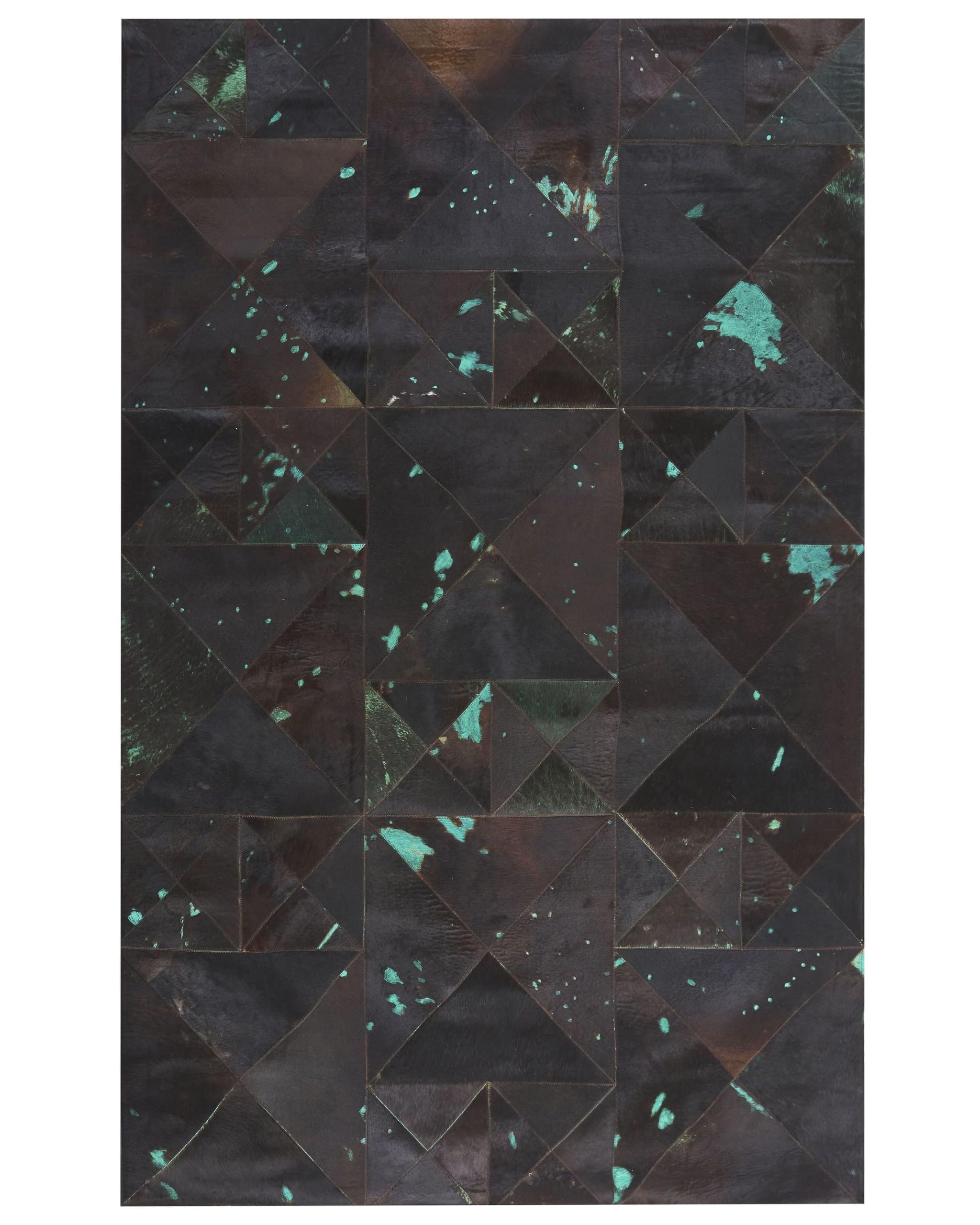 beliani-atalan-lederteppich-140x200-braun-blau-patchwork image 1