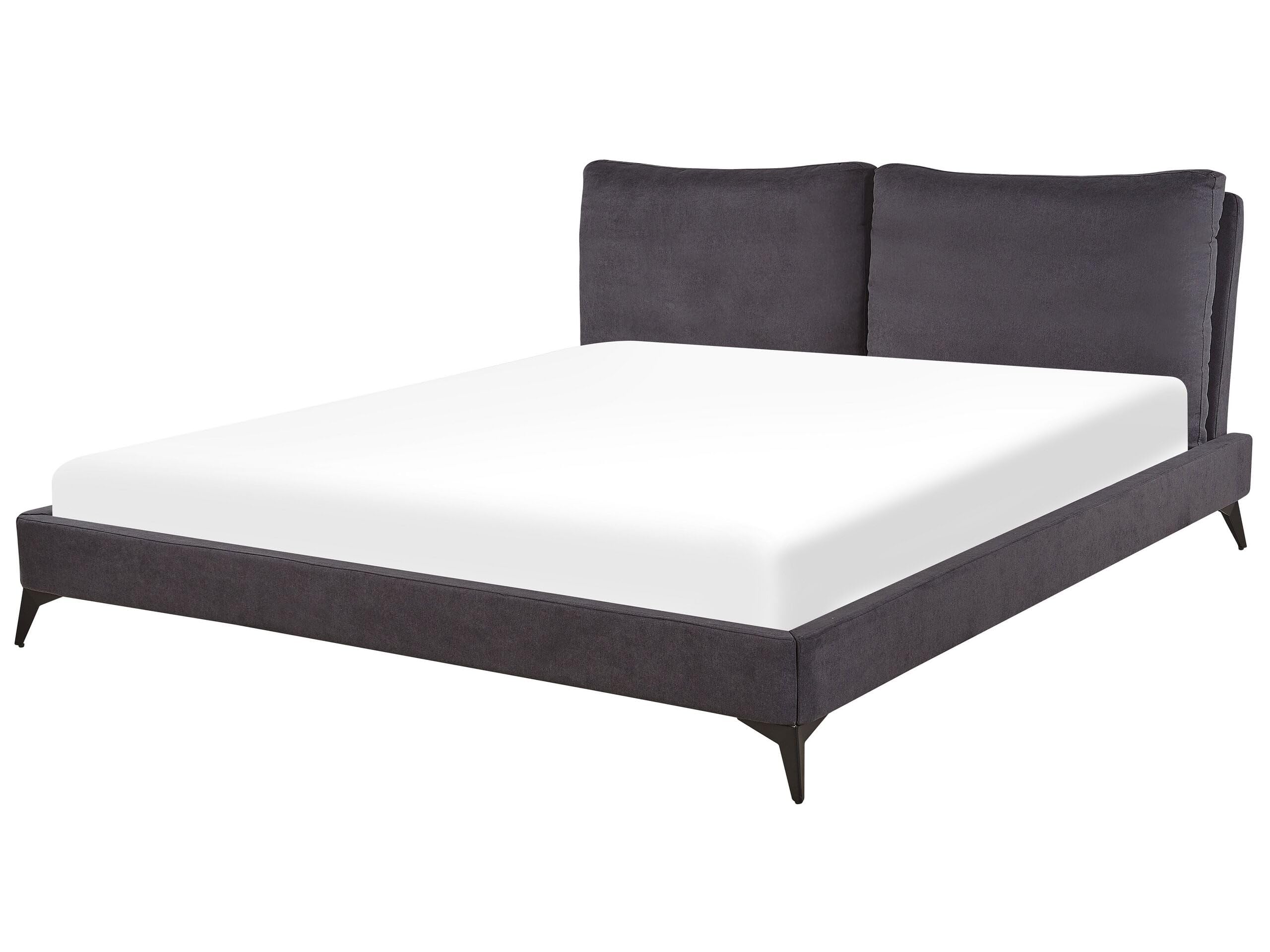 beliani-melle-polsterbett-180x200-dunkelgrau-chenille-lattenrost image 1