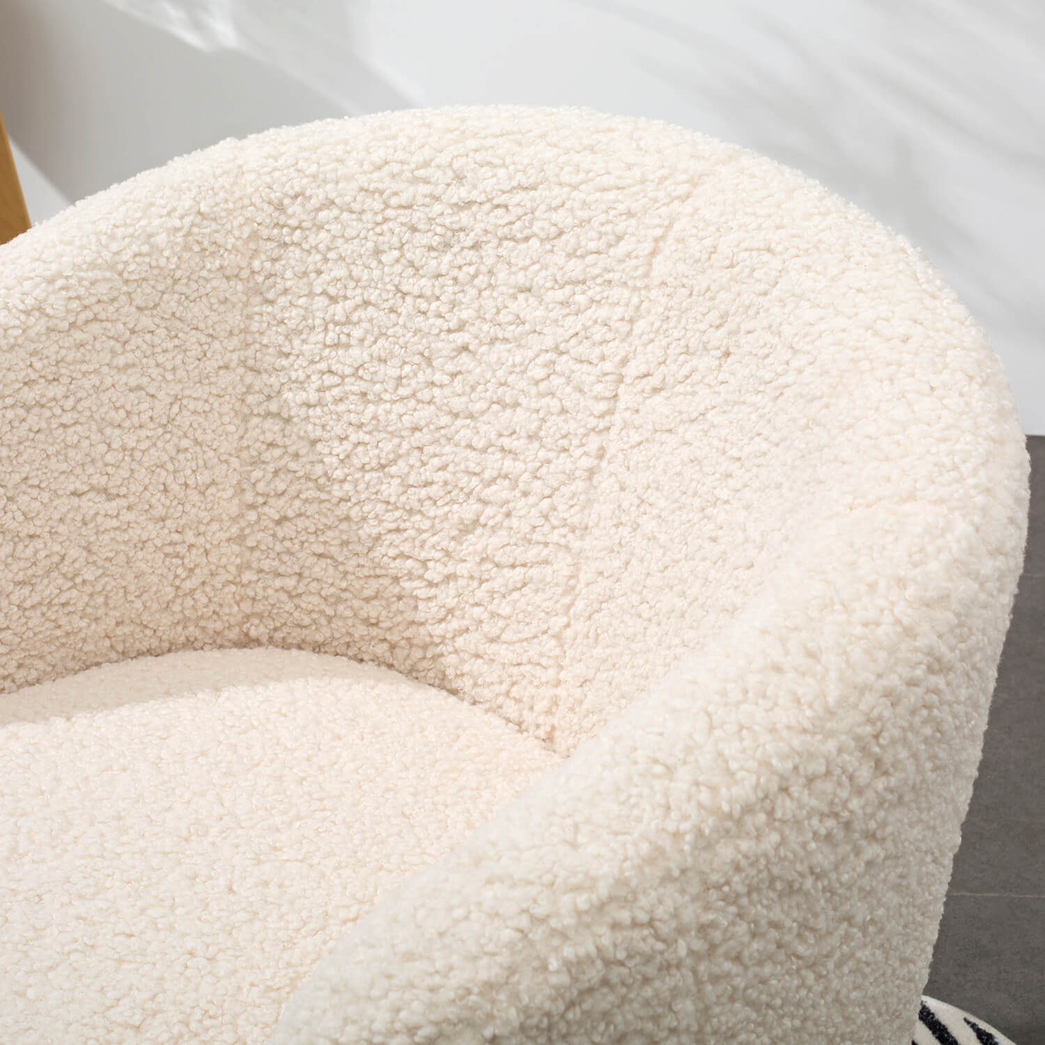 homall-accent-chair-sessel-creme-boucle-goldbeine image 4