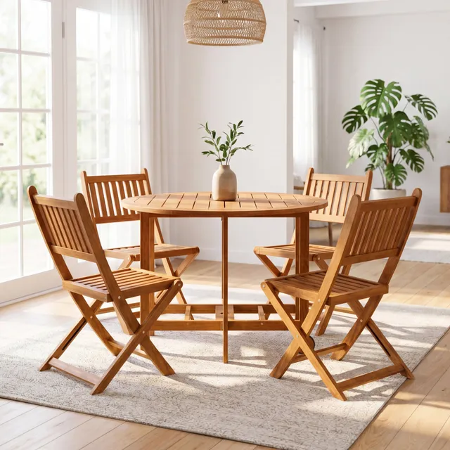 homall-modern-dining-chair-esstisch-set-holz-hellbraun-5-teilig-klappbar image 1
