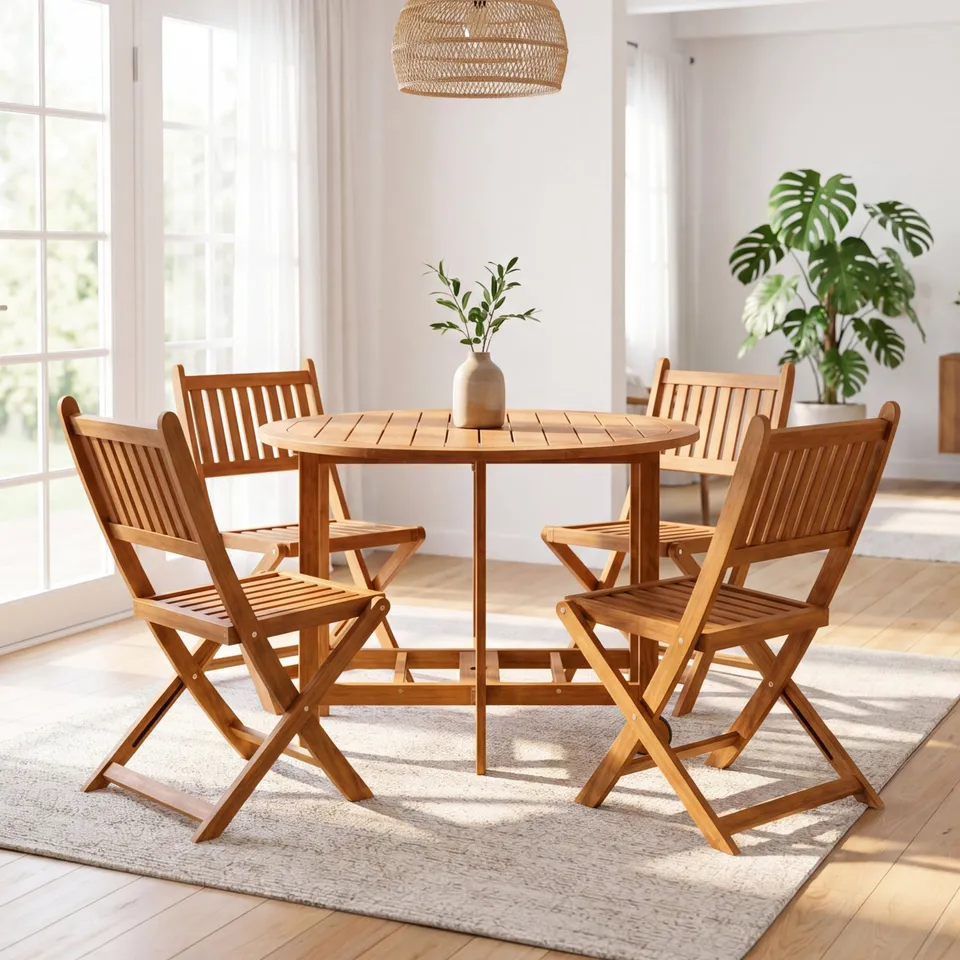 homall-modern-dining-chair-esstisch-set-holz-hellbraun-5-teilig-klappbar image 1