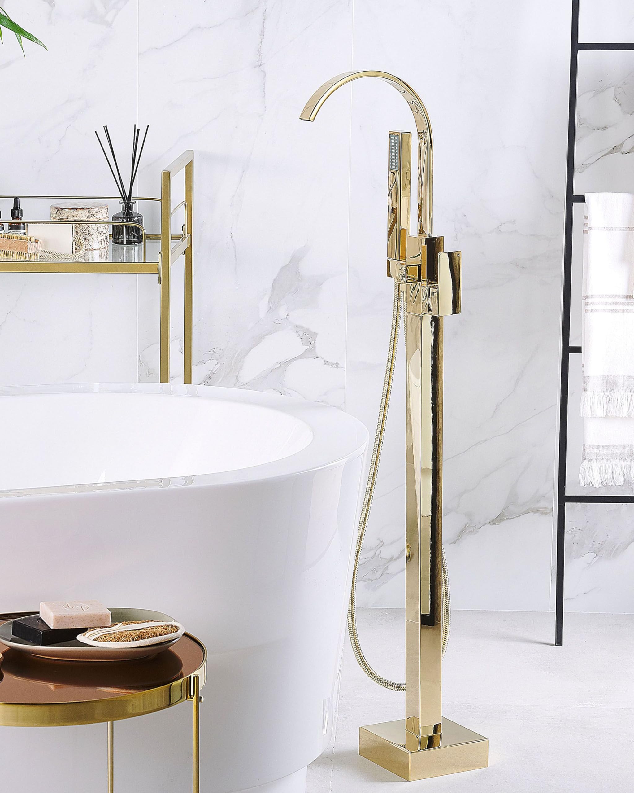 beliani-ribbon-freistehende-badewannenarmatur-gold-messing image 2