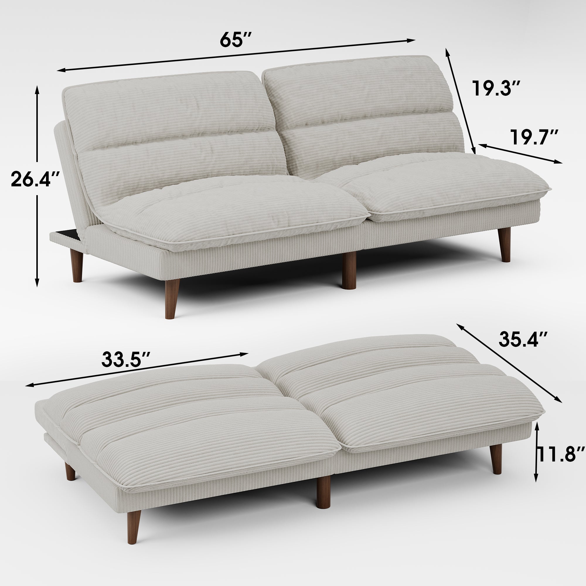 homall-sofa-schlafsofa-cord-2-sitzer-gr-n-verstellbar image 8