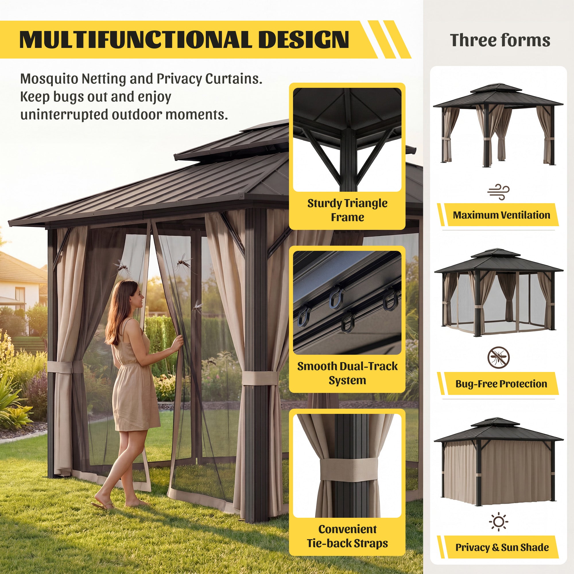 homall-patio-furniture-gartenpavillon-alu-3x3-6m-doppeldach image 6