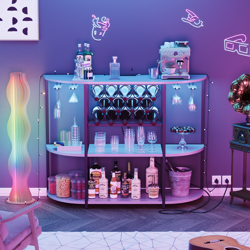 homall-shelf-bar-cabinet-weinregal-braun-mit-rgb-led image 3