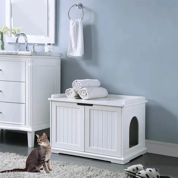 homall-shelf-katzenschrank-holz-katzenklo-m-bel-2-f-cher image 1