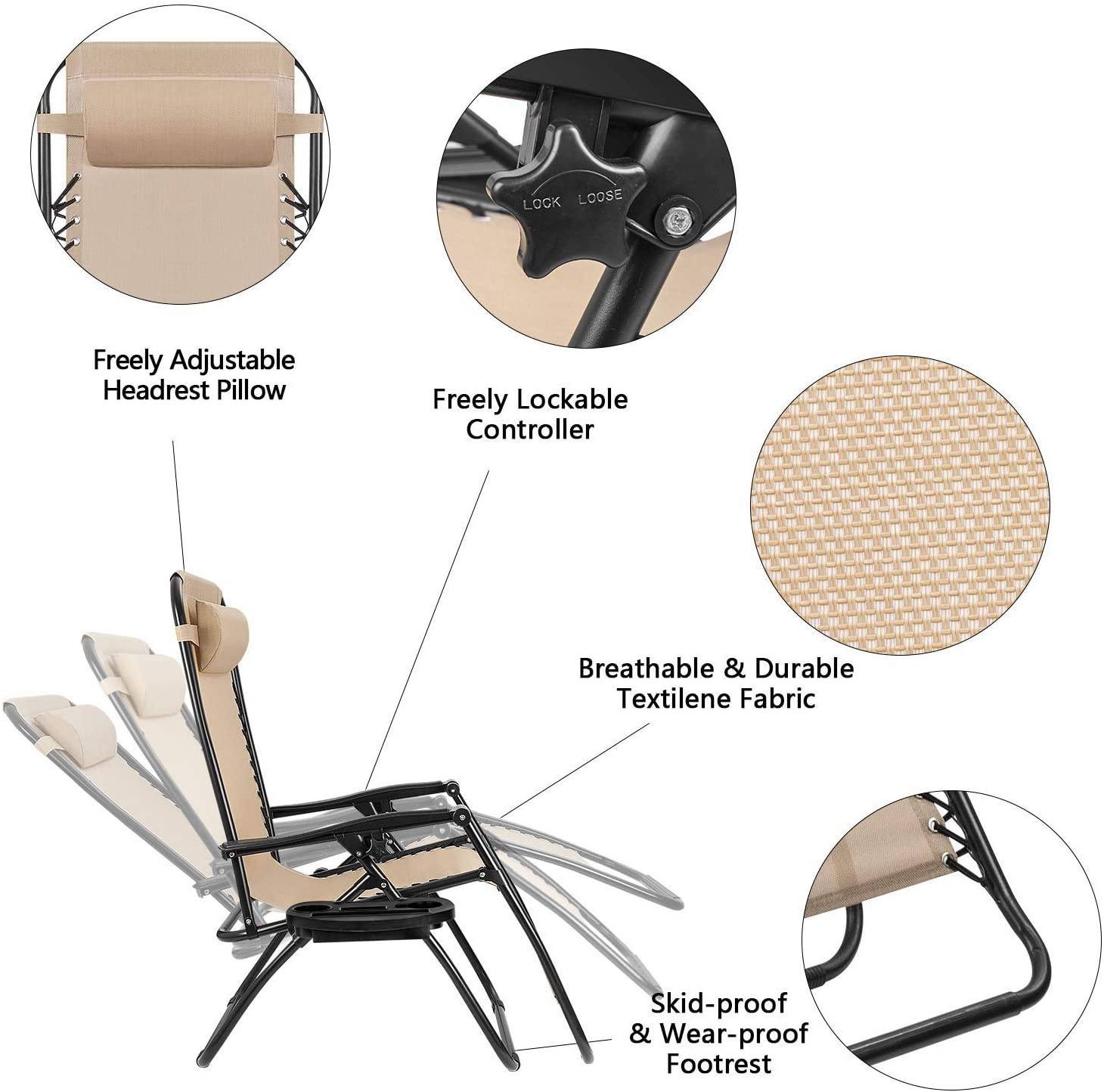homall-zero-gravity-liegestuhl-textilene-beige-2er-set image 5