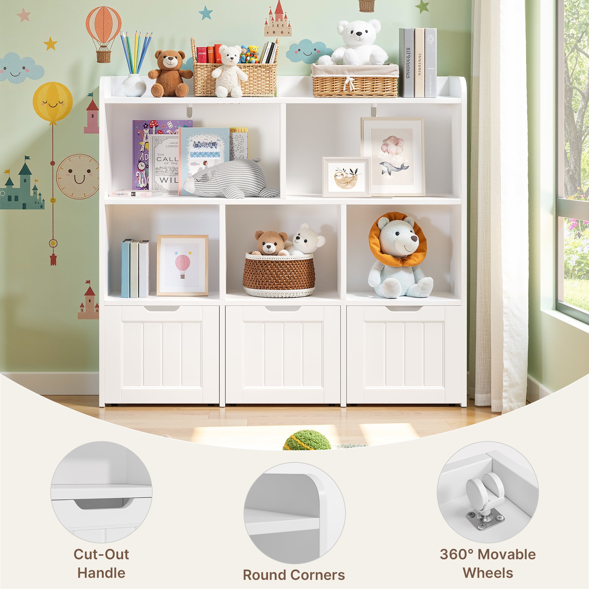 bealife-ap81-spielzeugschrank-wei-100cm-mdf-kinderregal image 5