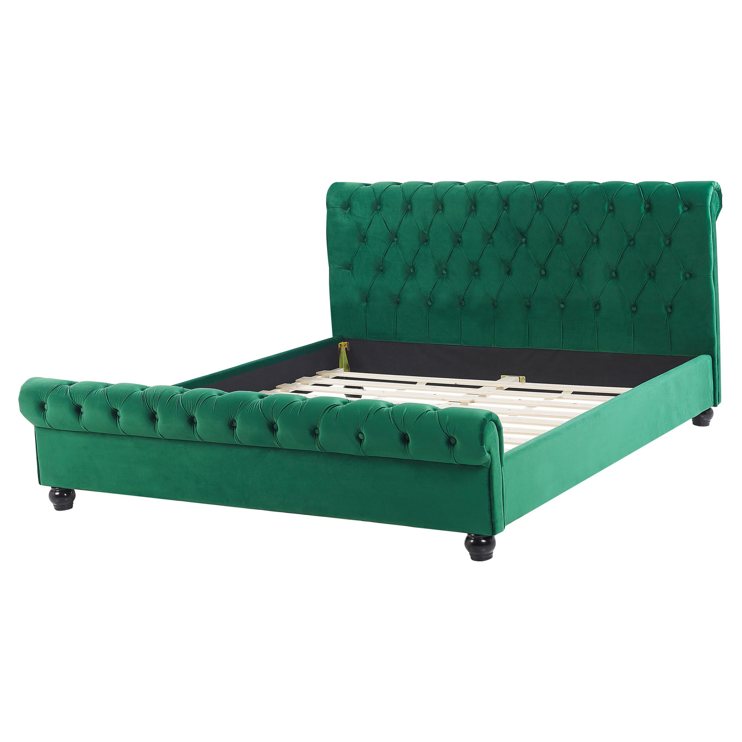 beliani-doppelbett-samt-160x200-smaragdgr-n-mit-fu-teil image 5