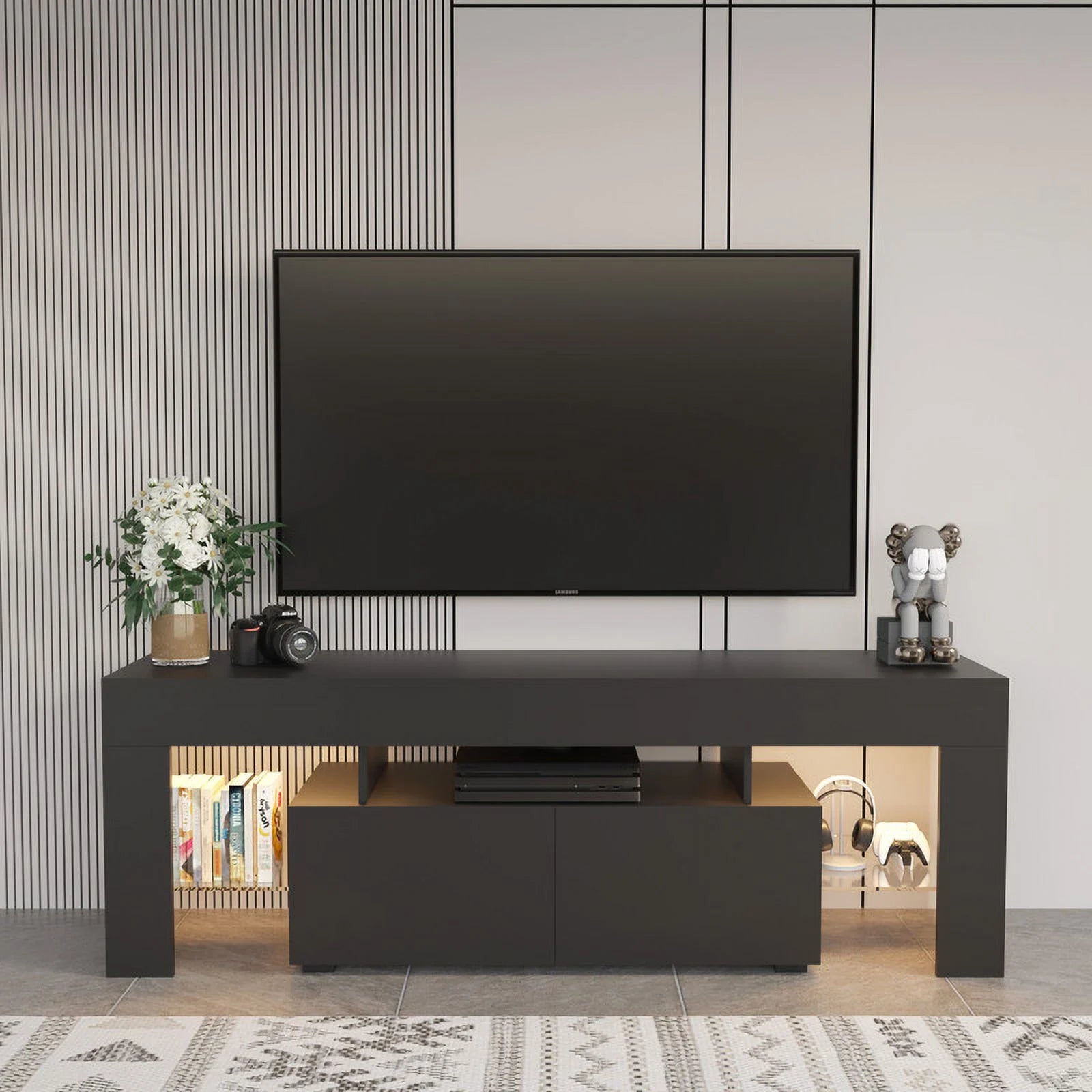 homall-tv-stand-tv-schrank-schwarz-70-zoll-mit-led image 3
