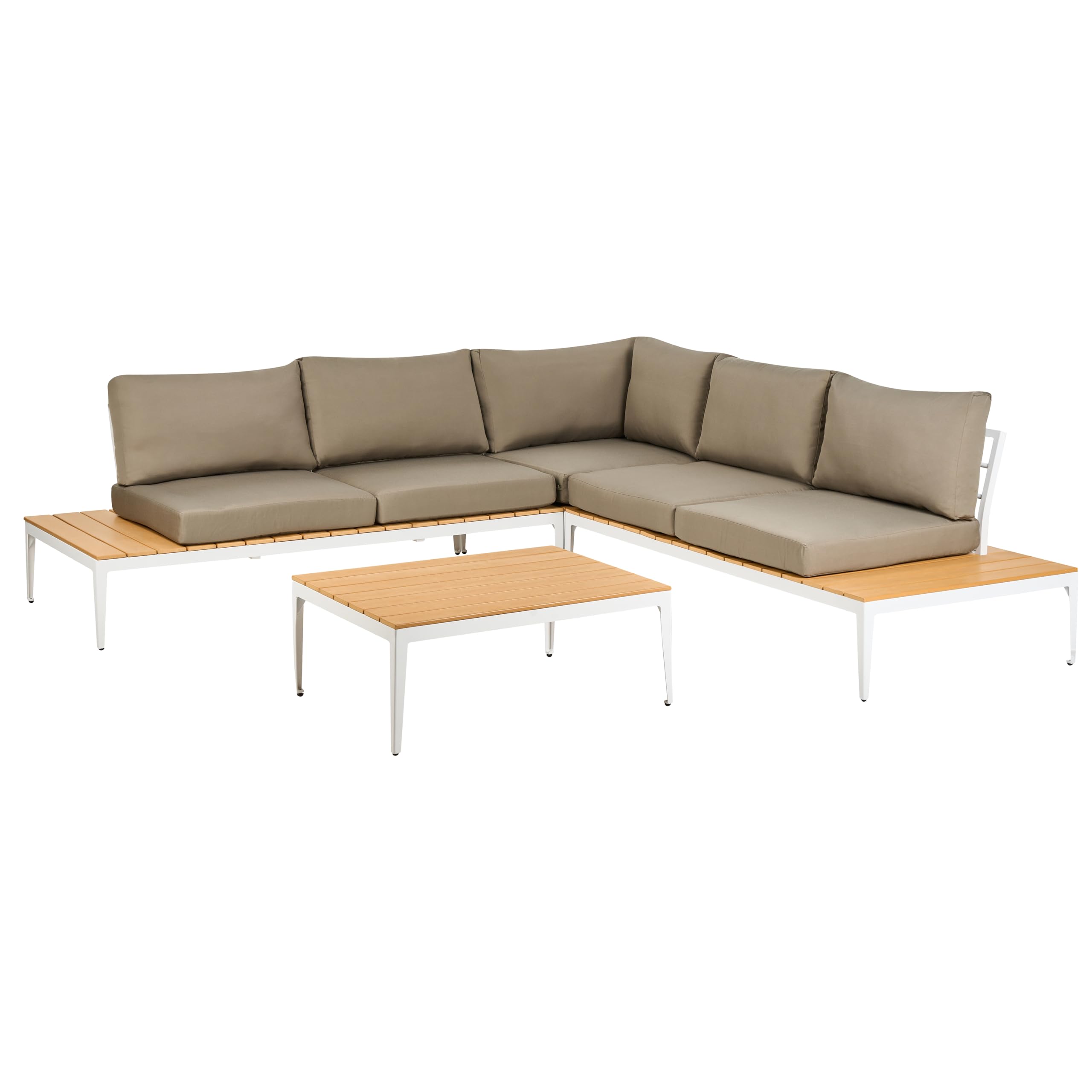 beliani-positano-lounge-set-5-sitzer-ecksofa-wei-grau image 4