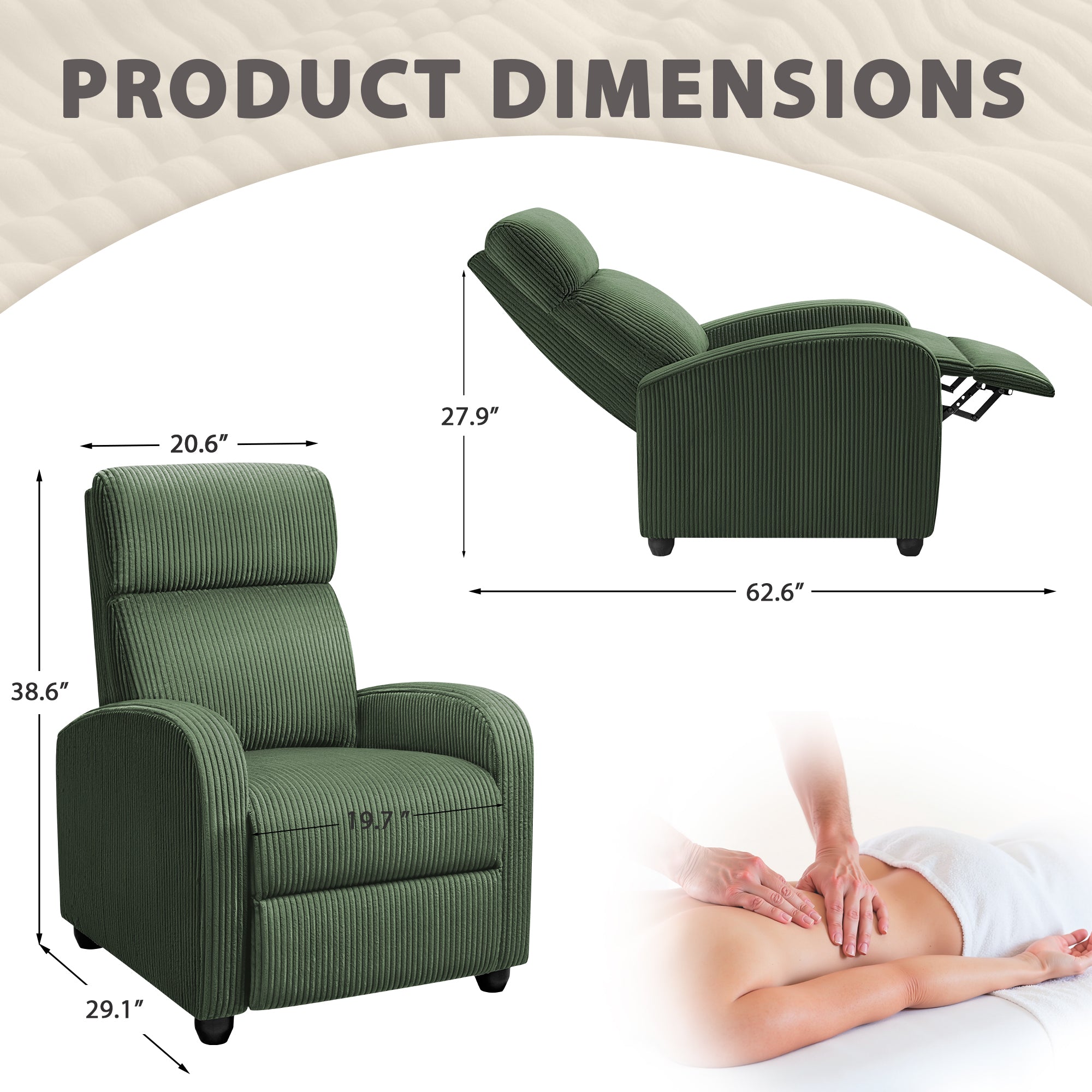 homall-recliner-chair-relaxsessel-grau-cord-massage-8-stufig image 8