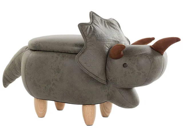 beliani-triceratops-dino-hocker-gr-n-kinder-holz image 1