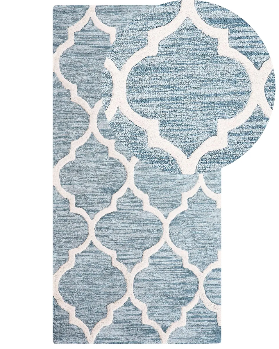 beliani-yalova-wollteppich-hellblau-80x150-cm image 1