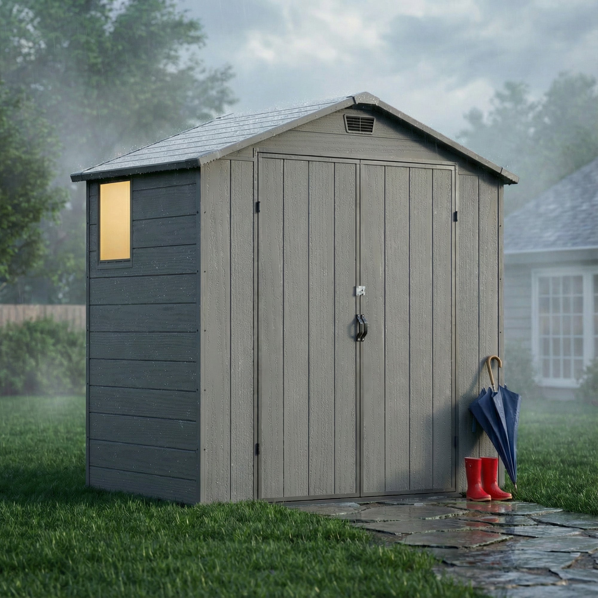 homall-metal-shed-ger-teschuppen-6x4ft-dunkelgrau image 7