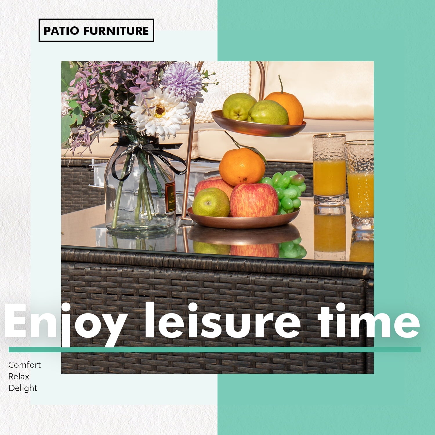 homall-patio-furniture-lounge-set-7-tlg-rattan-beige image 6
