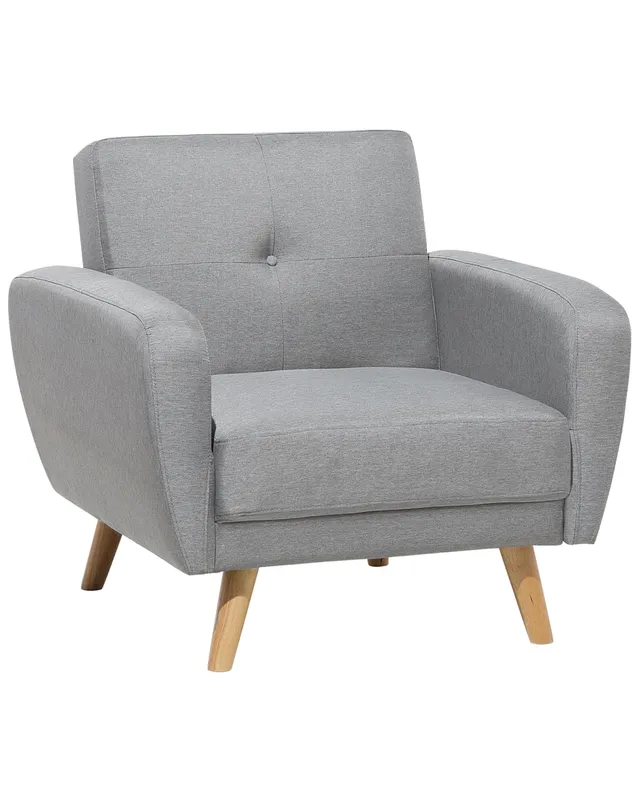beliani-sessel-grau-stoff-verstellbar-skandinavisch image 1