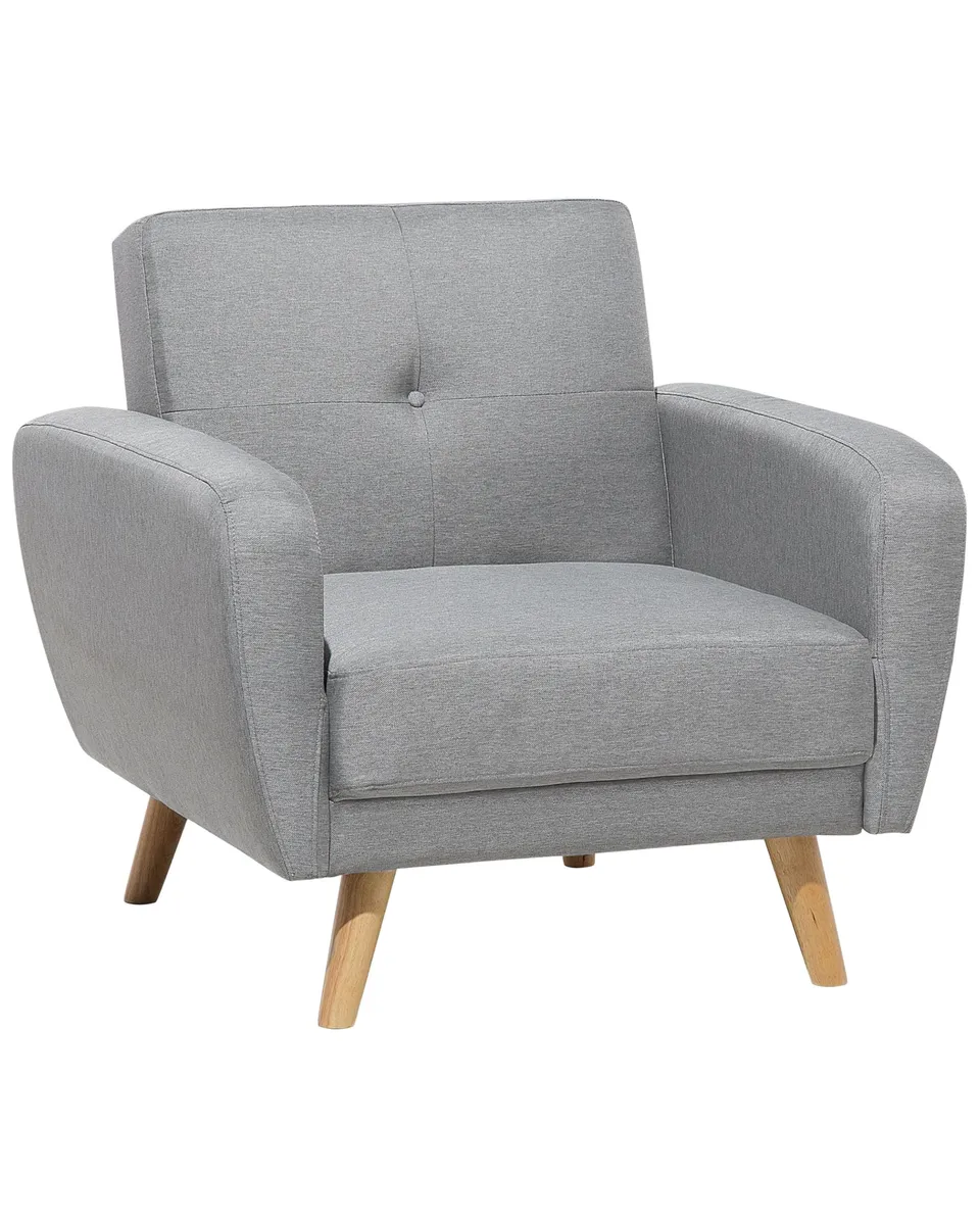 beliani-sessel-grau-stoff-verstellbar-skandinavisch image 1