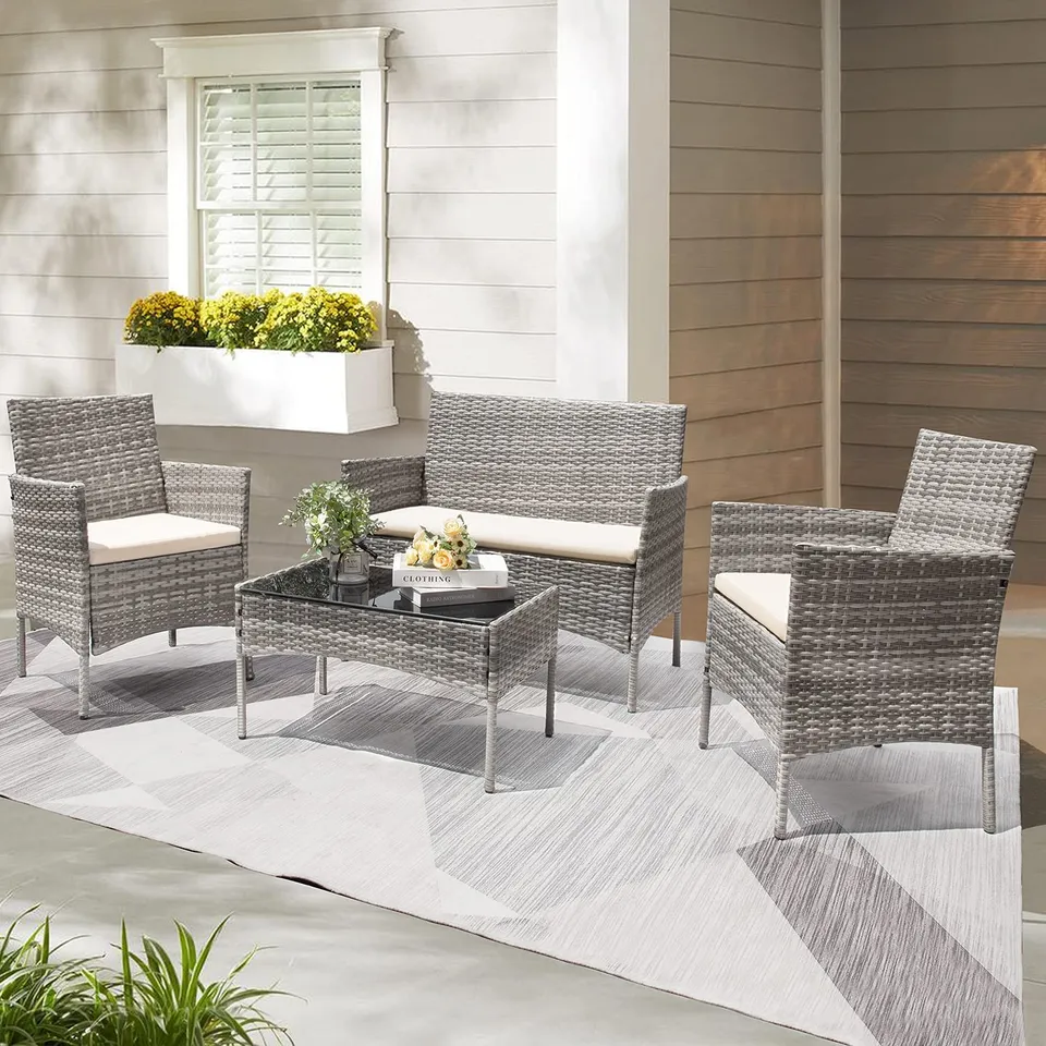 homall-patio-furniture-stuhl-set-4-tlg-rattan-balkon-schwarz image 1