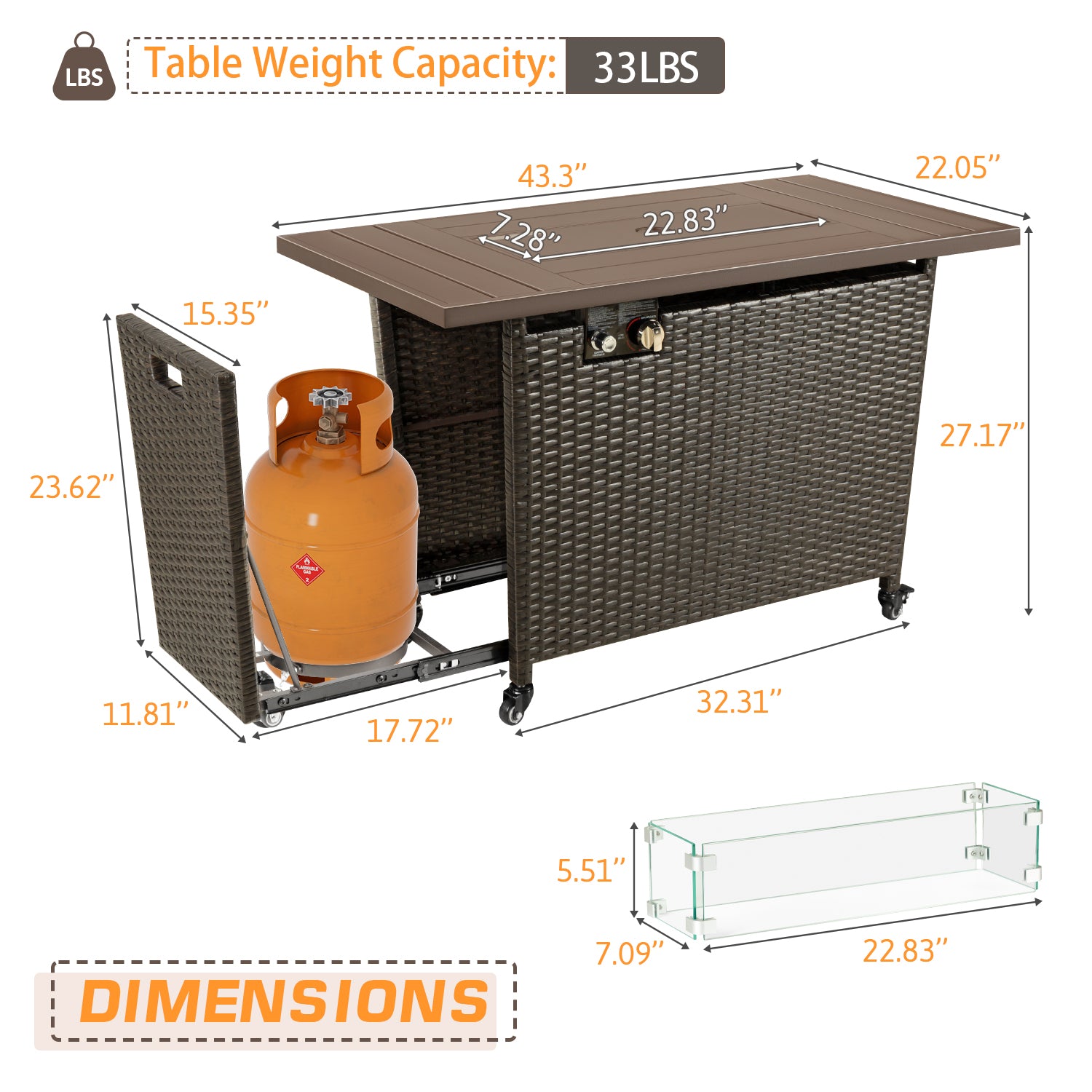 homall-feuertisch-rattan-gas-50000-btu-braun-rollen image 7