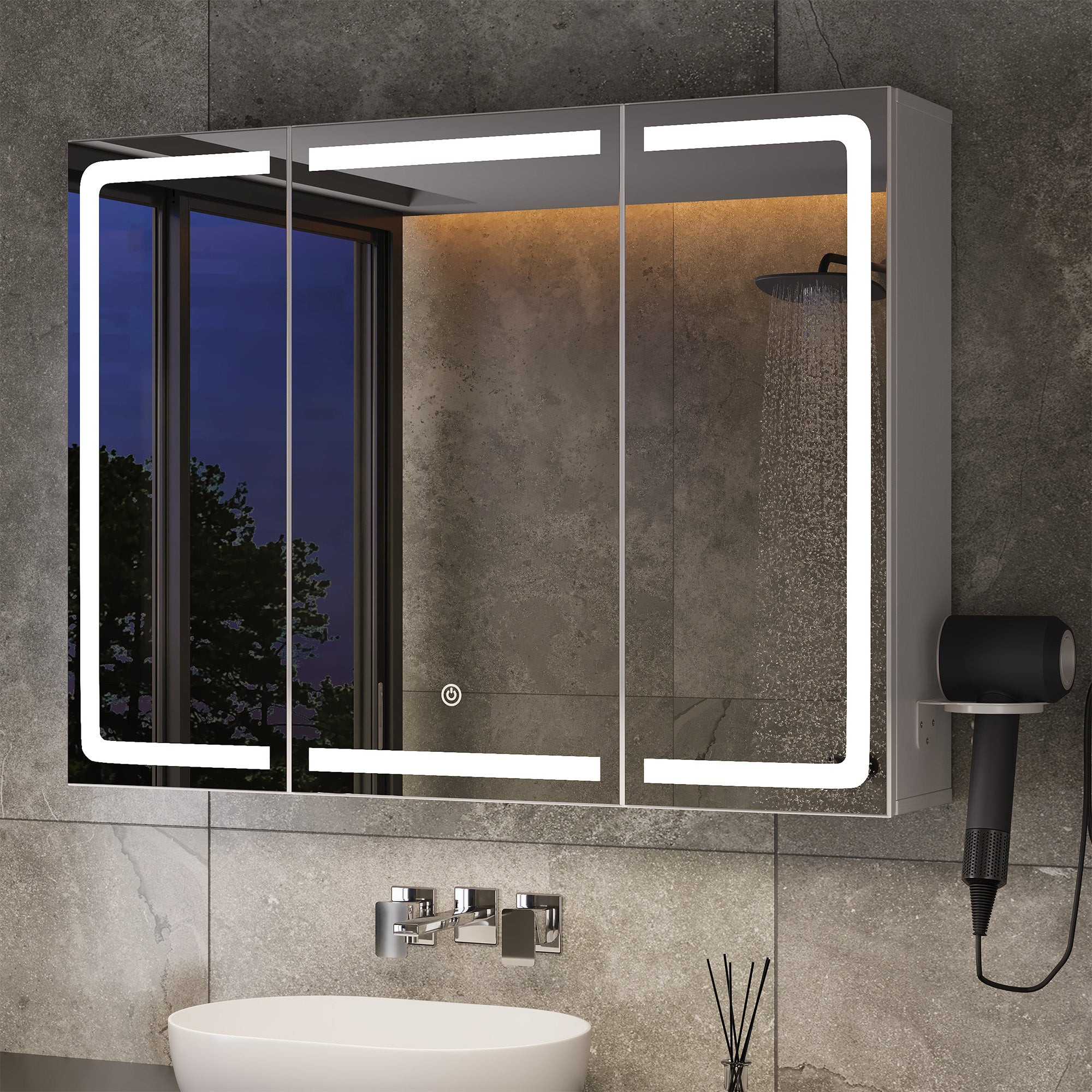 bealife-ap101-spiegelschrank-wei-80cm-led-3-t-rig image 2