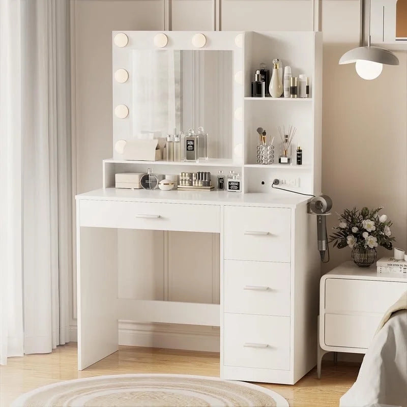 homall-bedroom-schminktisch-mit-spiegel-wei-led-steckdose image 6