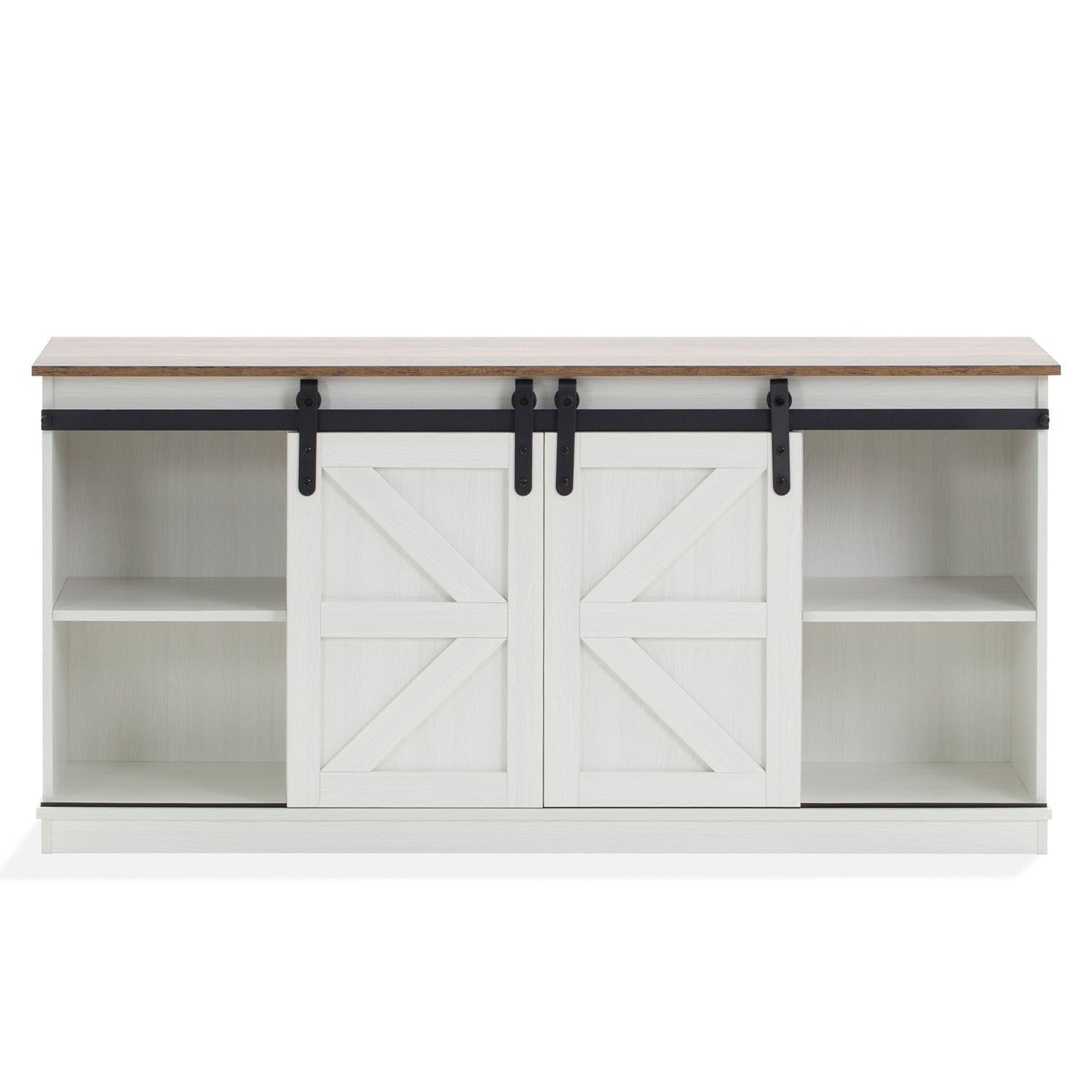 homall-tv-stand-schrank-eiche-farmhouse-f-r-65-zoll-mit-t-ren image 2