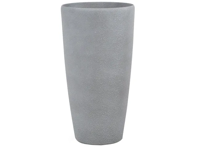 beliani-abdera-blumentopf-39x39x75-cm-steingemisch-grau image 1