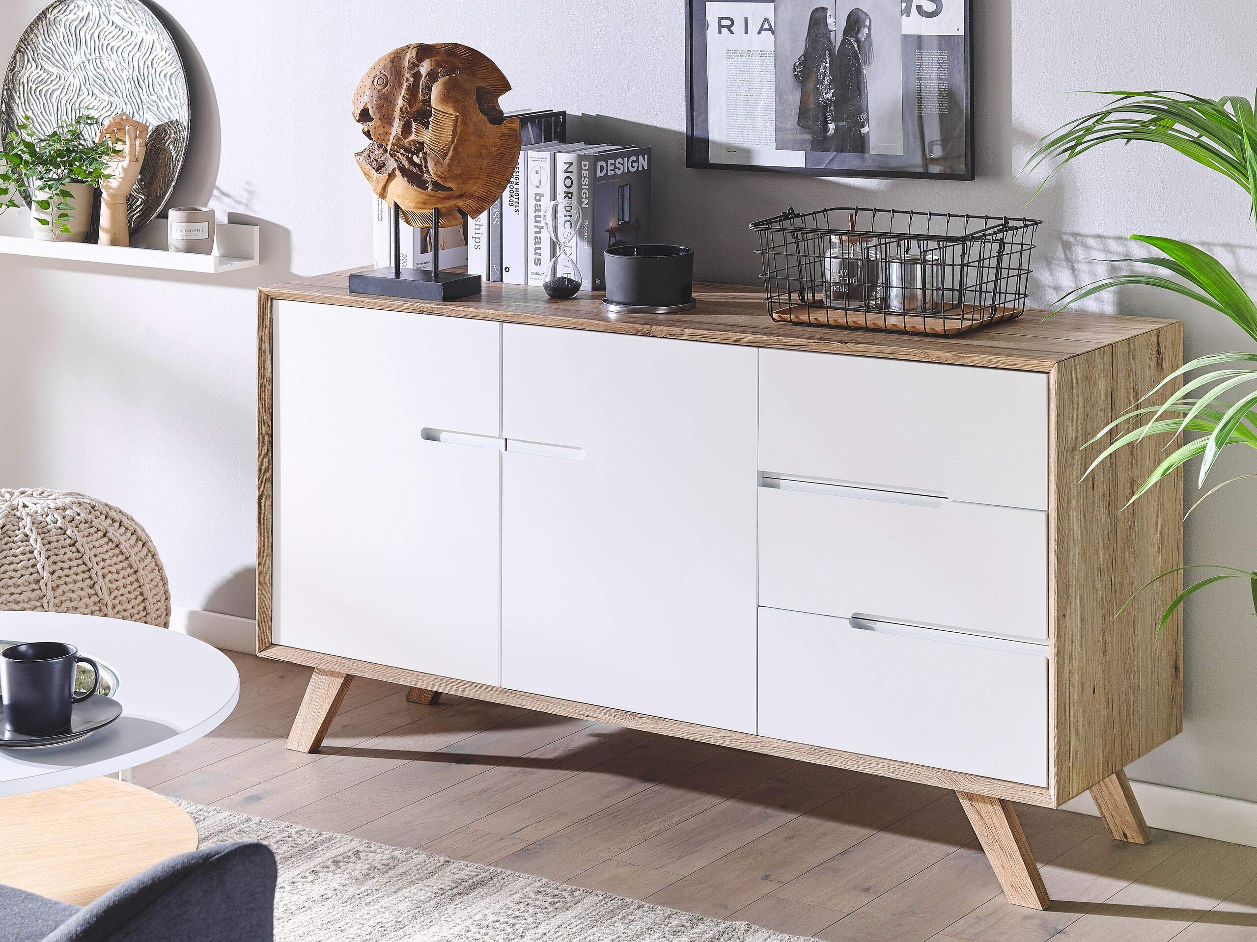 beliani-forester-sideboard-wei-holz-140cm-2-t-ren-3-schubl image 2