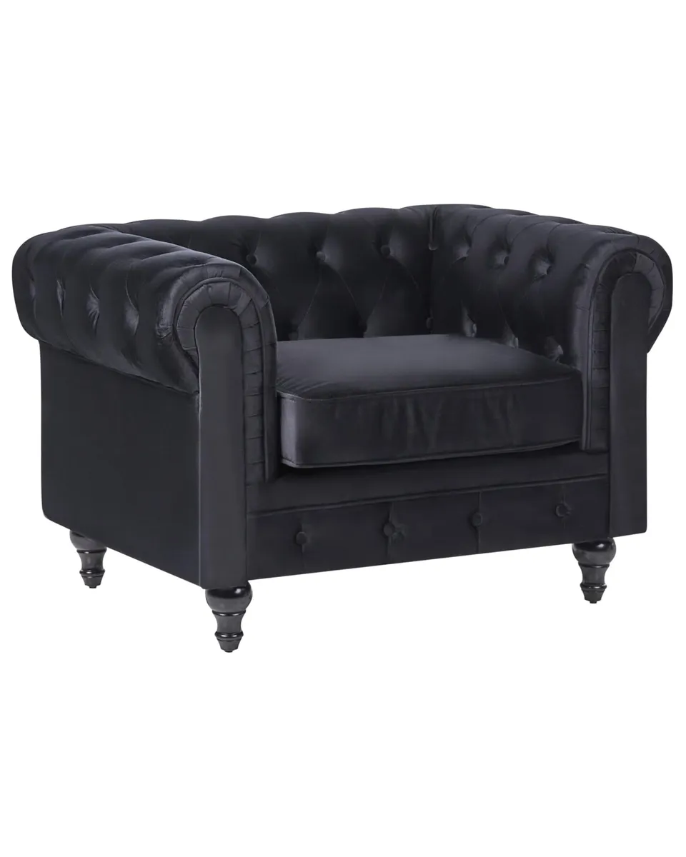 beliani-chesterfield-sessel-samt-schwarz-englisch image 1