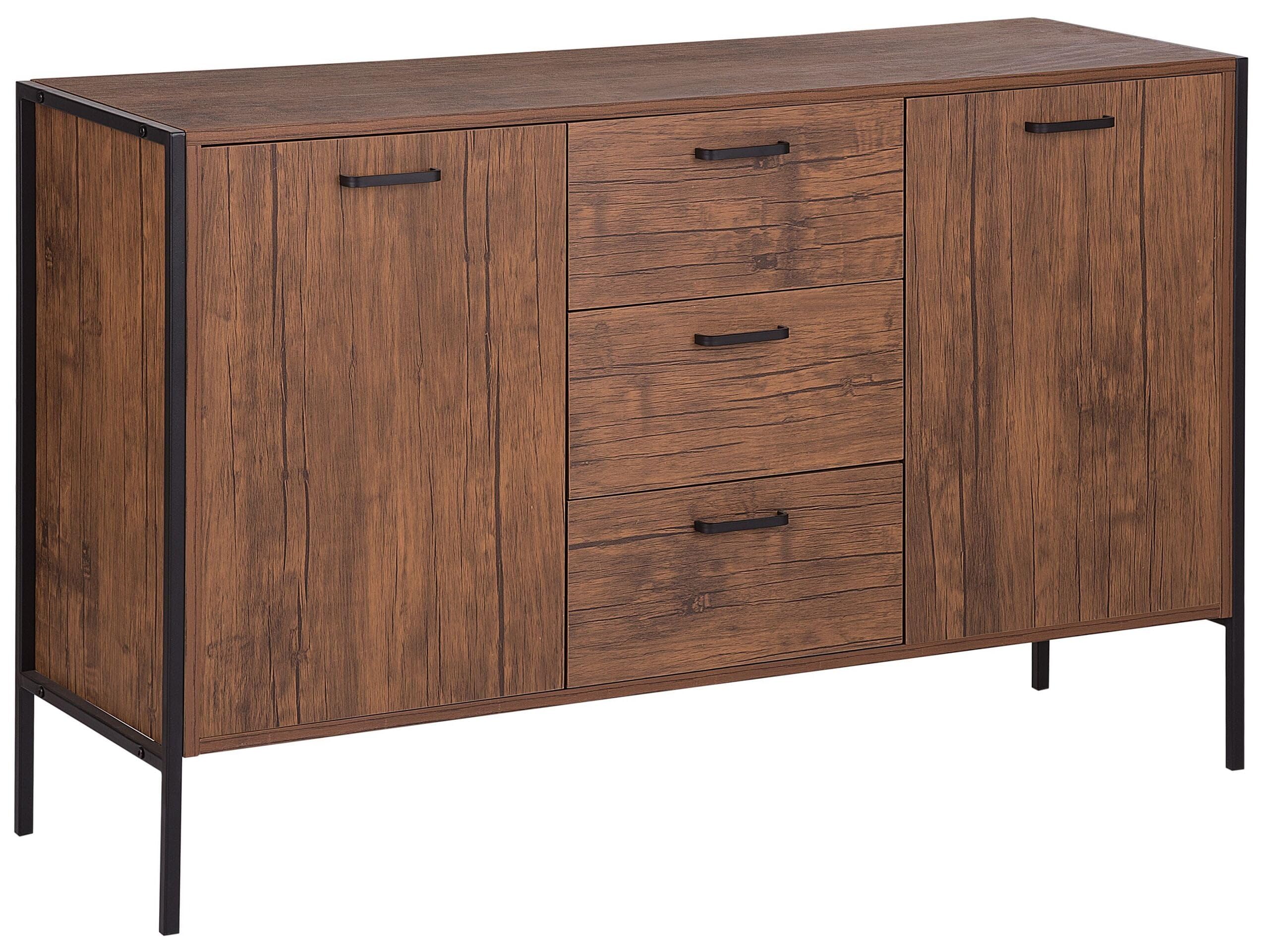 beliani-tifton-sideboard-braun-schwarz-123-cm image 1